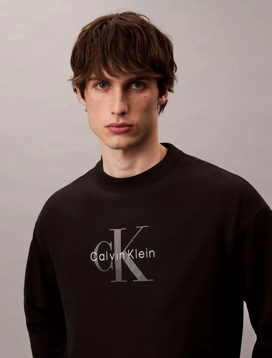 Calvin Klein - Premium Terry Monogram Logo Relaxed Sweatshirt - Brandatak Store
