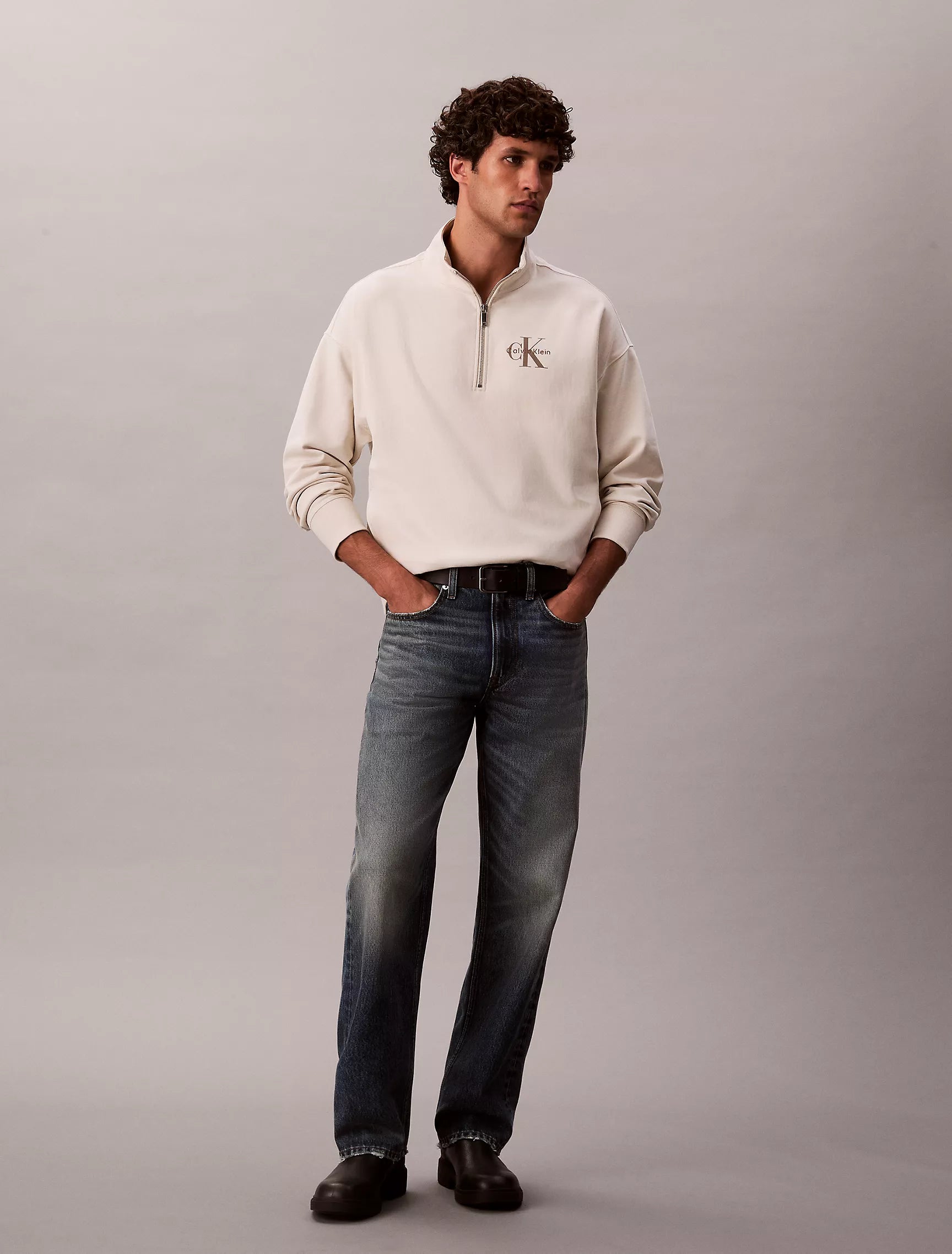Calvin Klein - Monologo Premium Terry Quarter Zip Sweatshirt