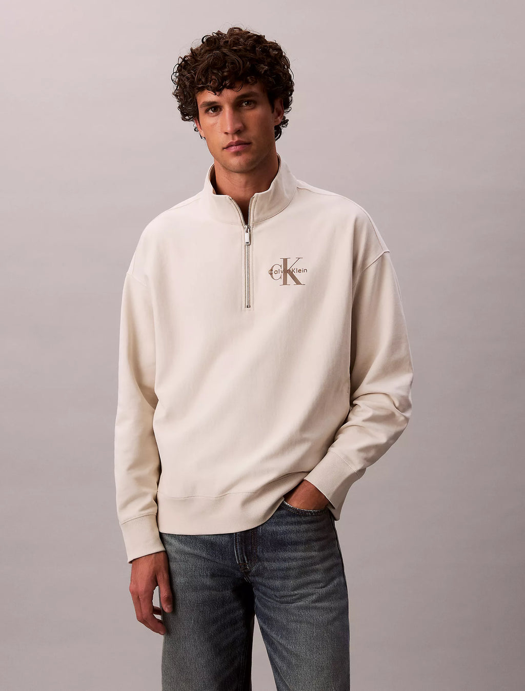 Calvin Klein - Monologo Premium Terry Quarter Zip Sweatshirt