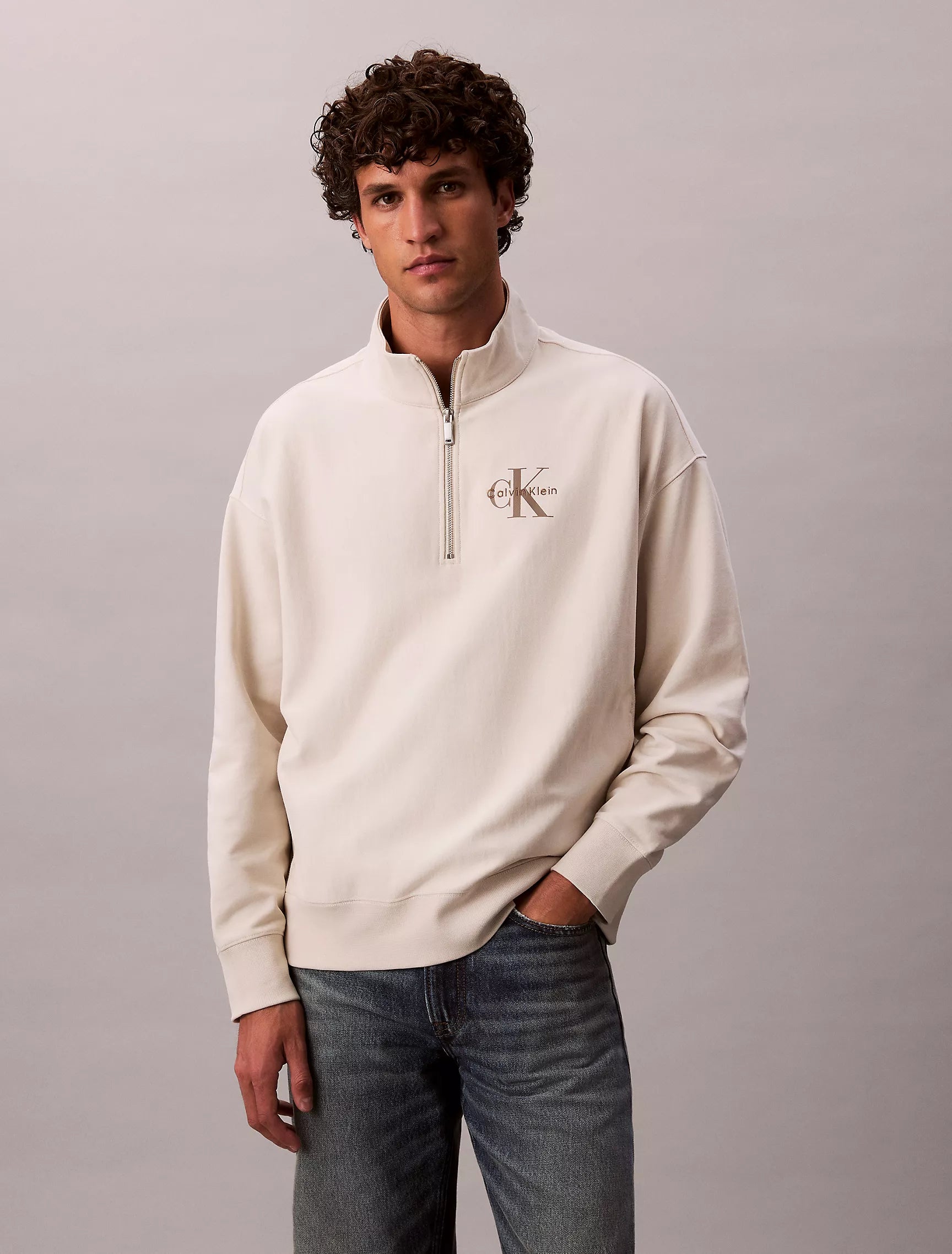 Calvin Klein - Monologo Premium Terry Quarter Zip Sweatshirt