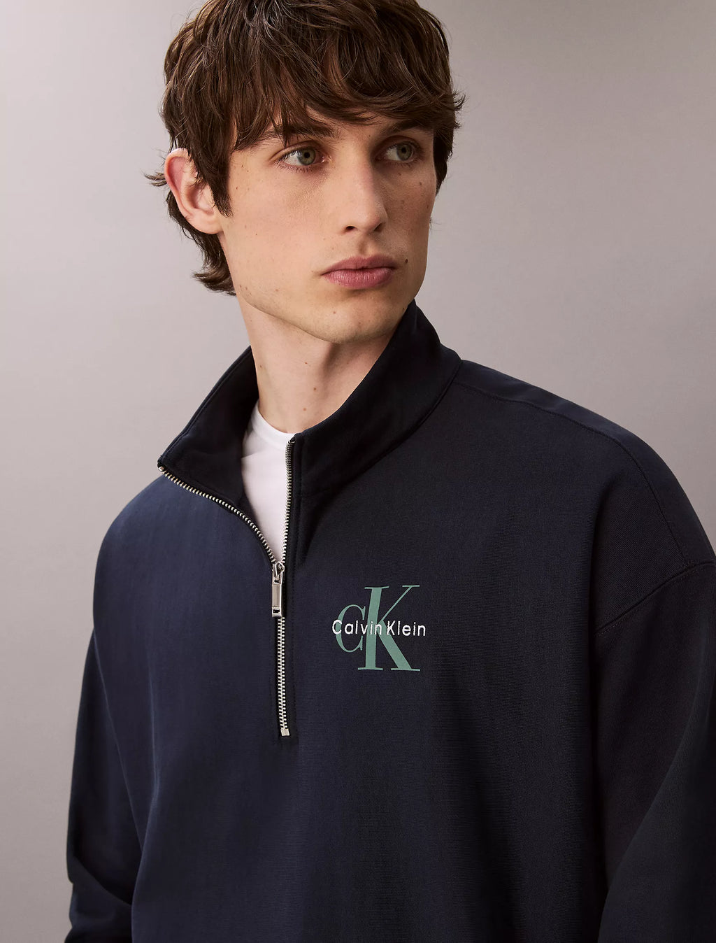 Calvin Klein - Monologo Premium Terry Quarter Zip Sweatshirt