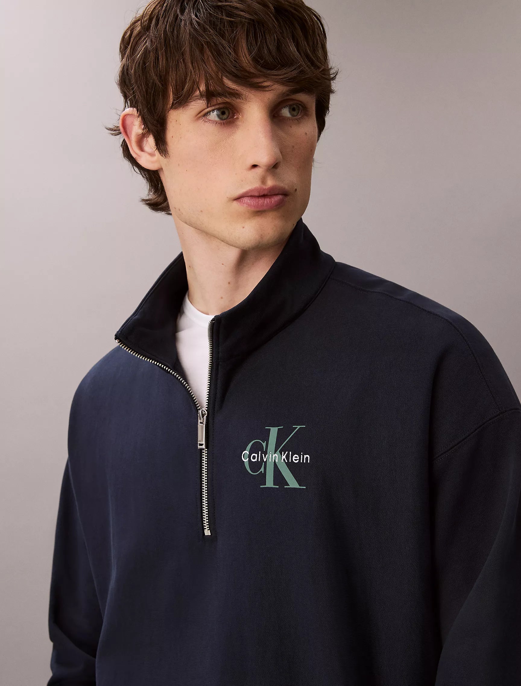 Calvin Klein - Monologo Premium Terry Quarter Zip Sweatshirt
