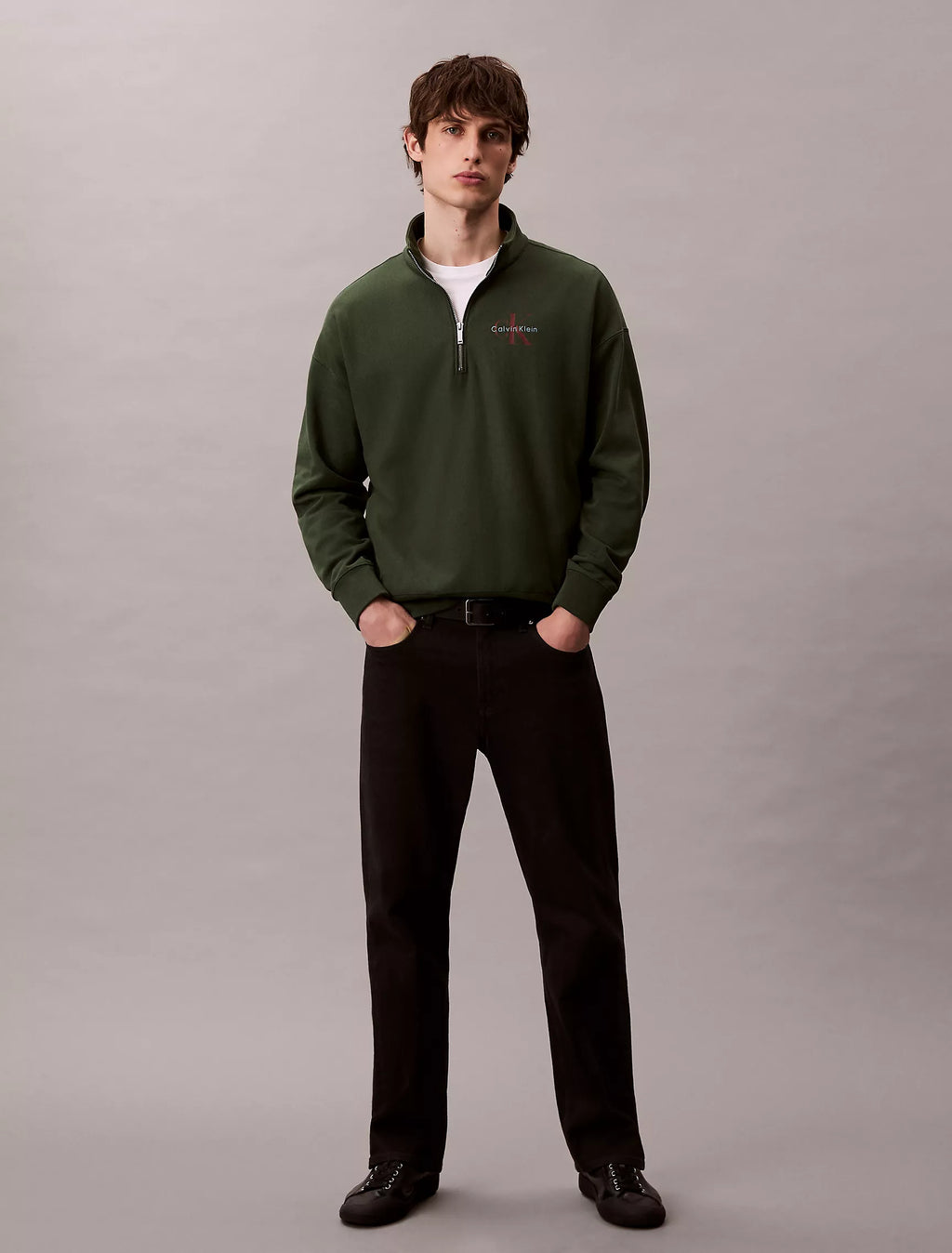 Calvin Klein - Monologo Premium Terry Quarter Zip Sweatshirt