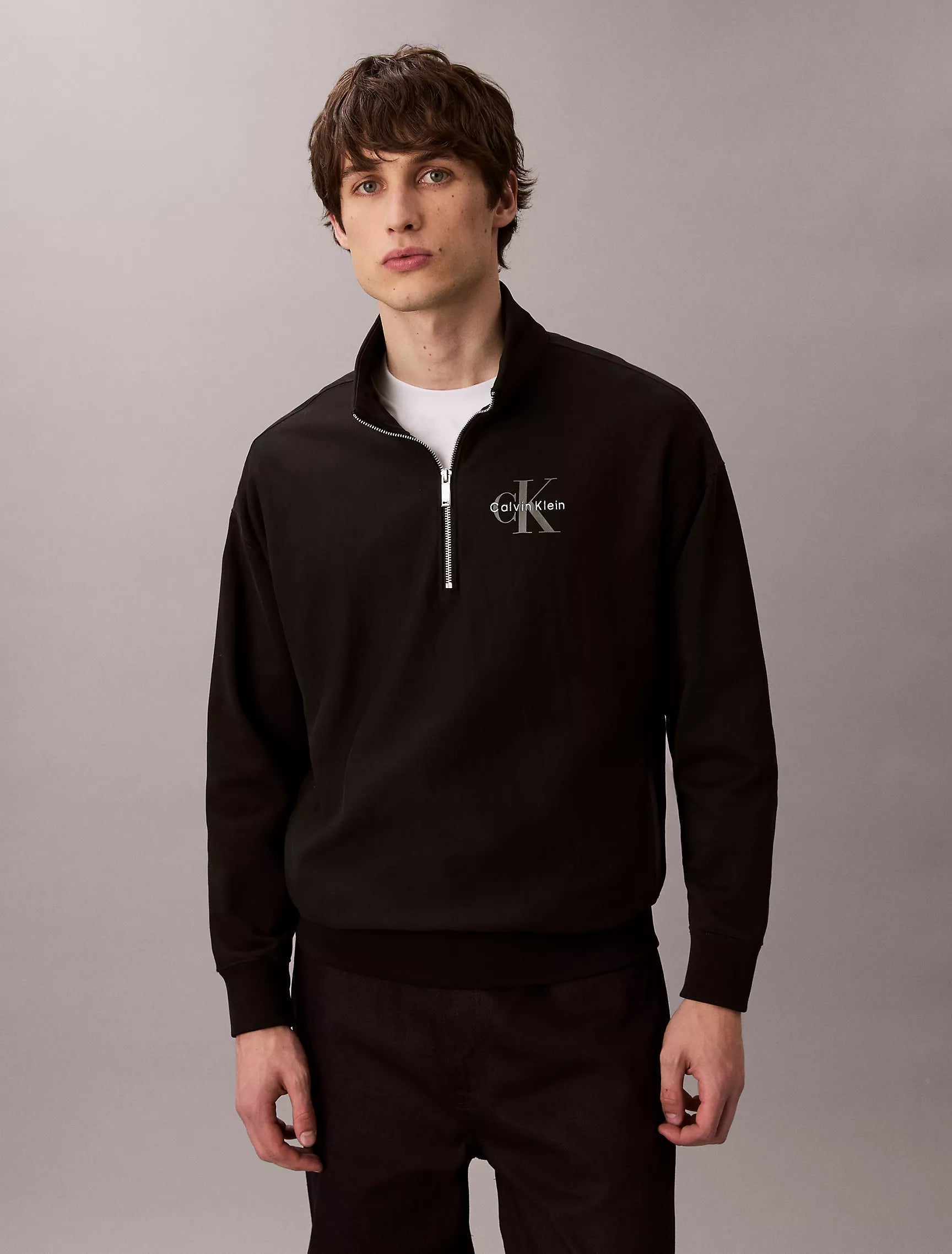 Calvin Klein - Monologo Premium Terry Quarter Zip Sweatshirt