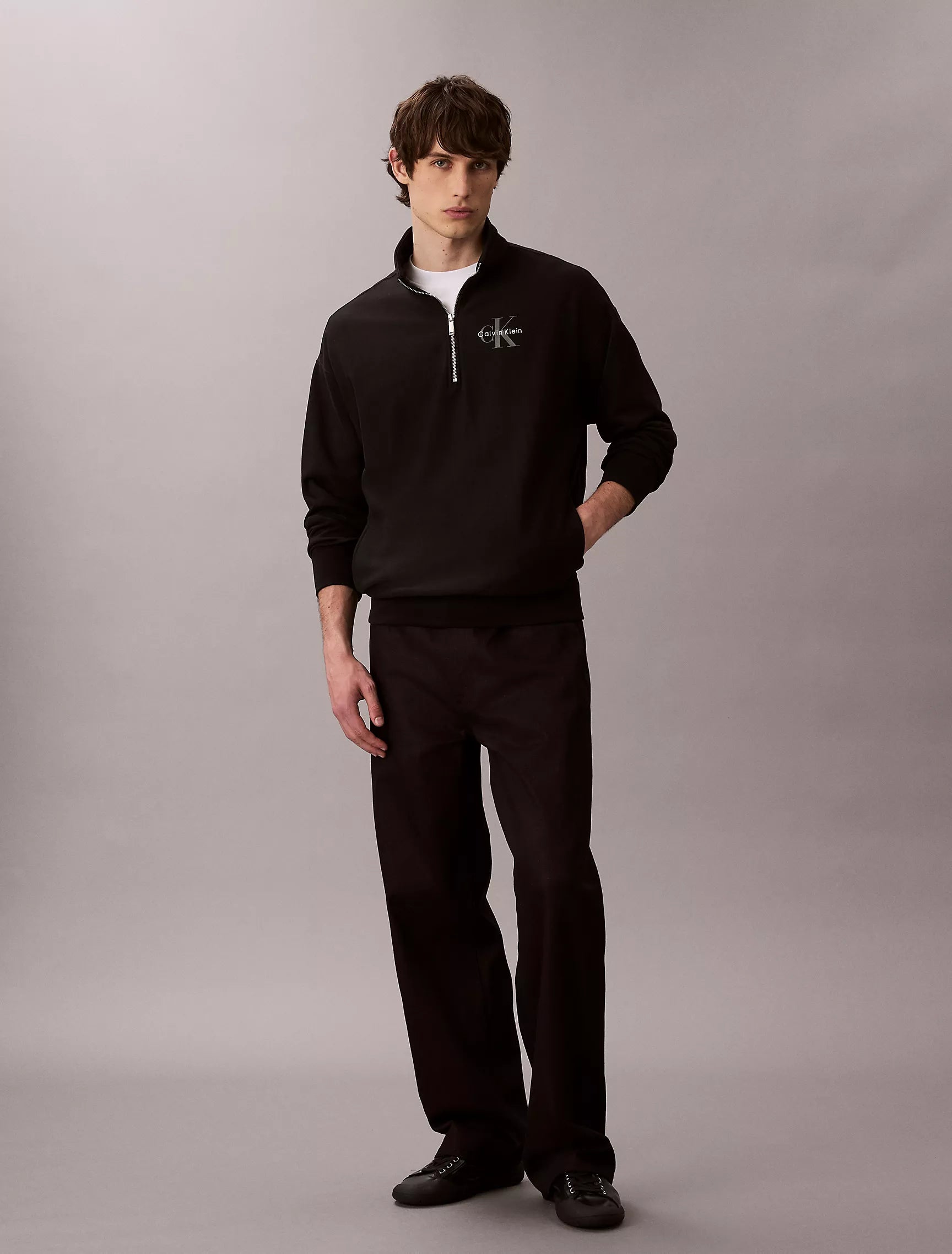 Calvin Klein - Monologo Premium Terry Quarter Zip Sweatshirt
