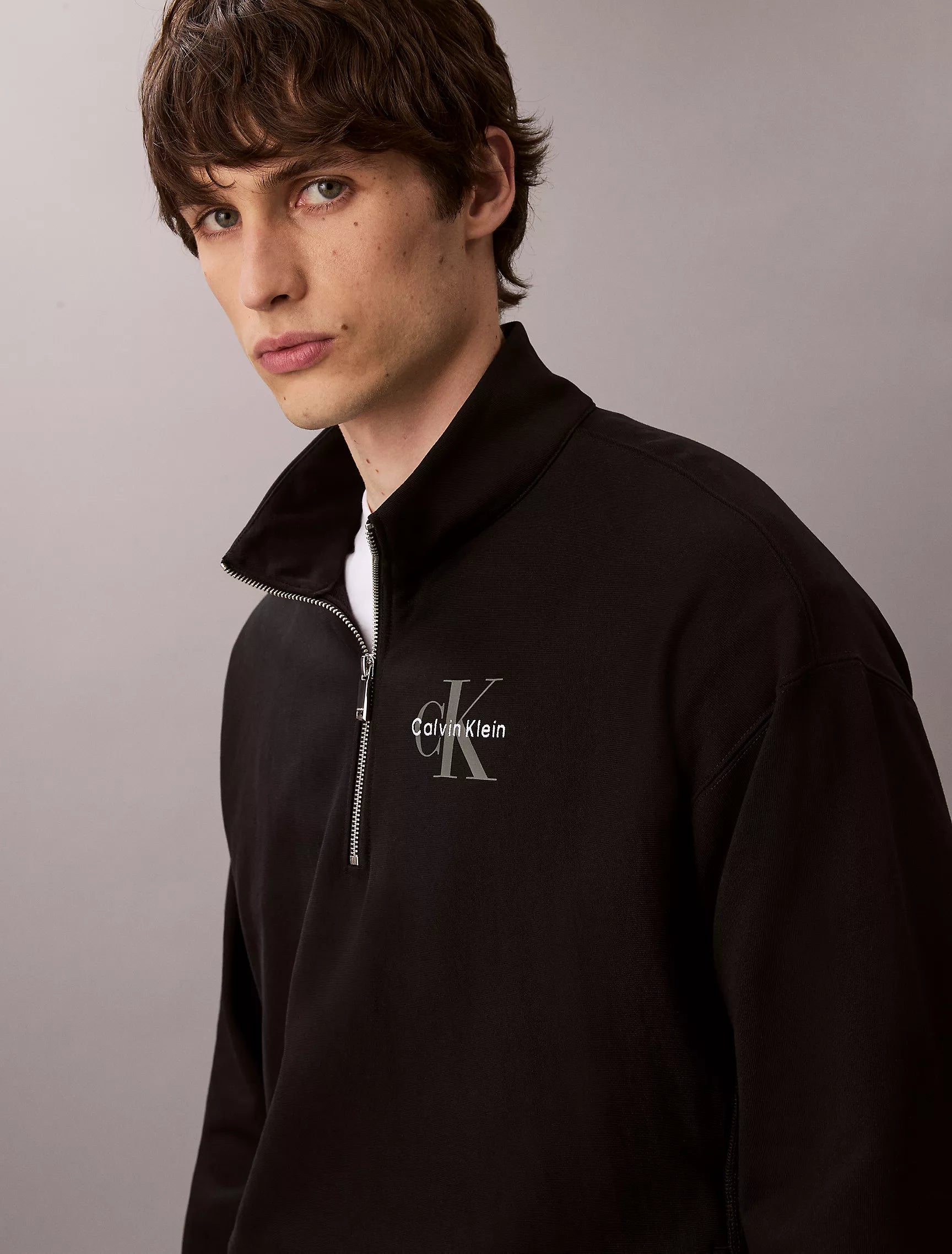 Calvin Klein - Monologo Premium Terry Quarter Zip Sweatshirt