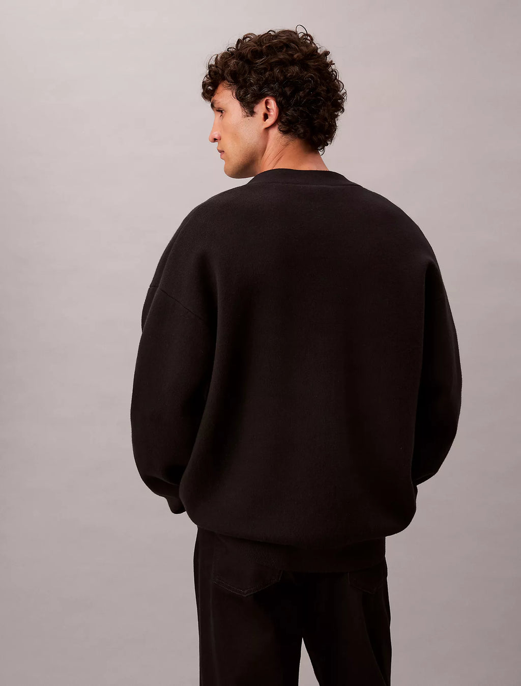 Calvin Klein - Cotton Blend Monogram Relaxed Cardigan