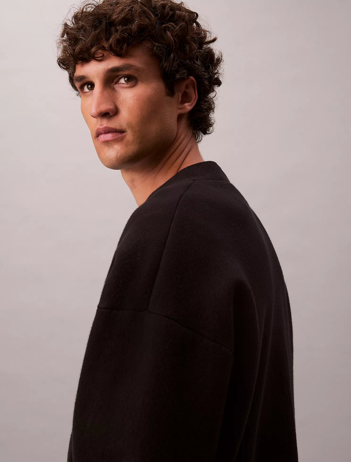 Calvin Klein - Cotton Blend Monogram Relaxed Cardigan