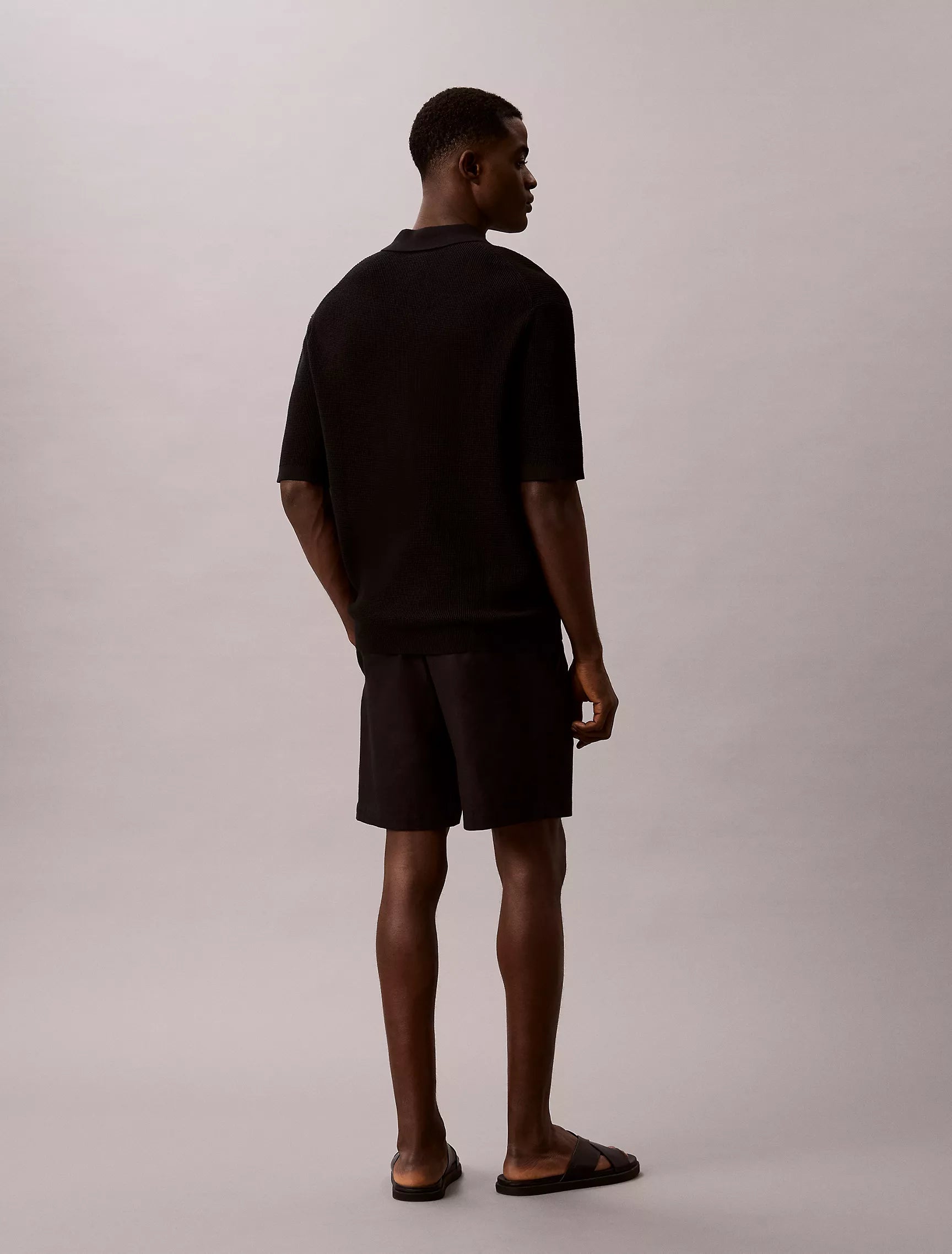 Calvin Klein - Smooth Cotton Waffle Sweater Polo Shirt