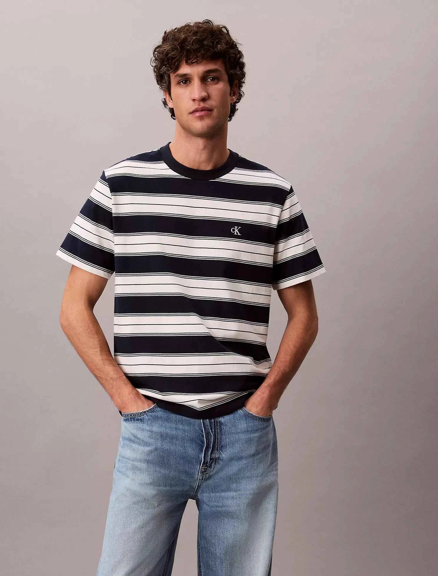 Calvin Klein - Monogram Stripe Relaxed T-Shirt