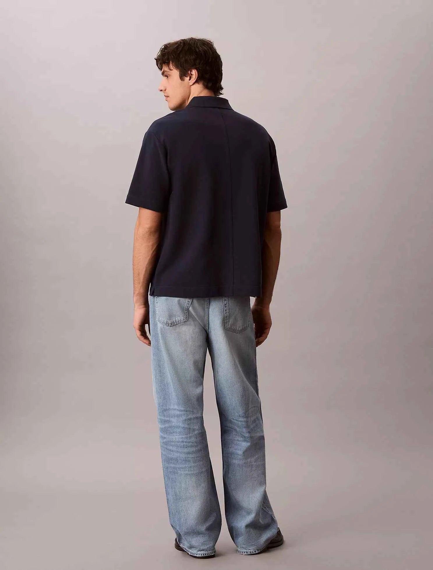 Calvin Klein - Script Logo Graphic Pique Relaxed Polo Shirt