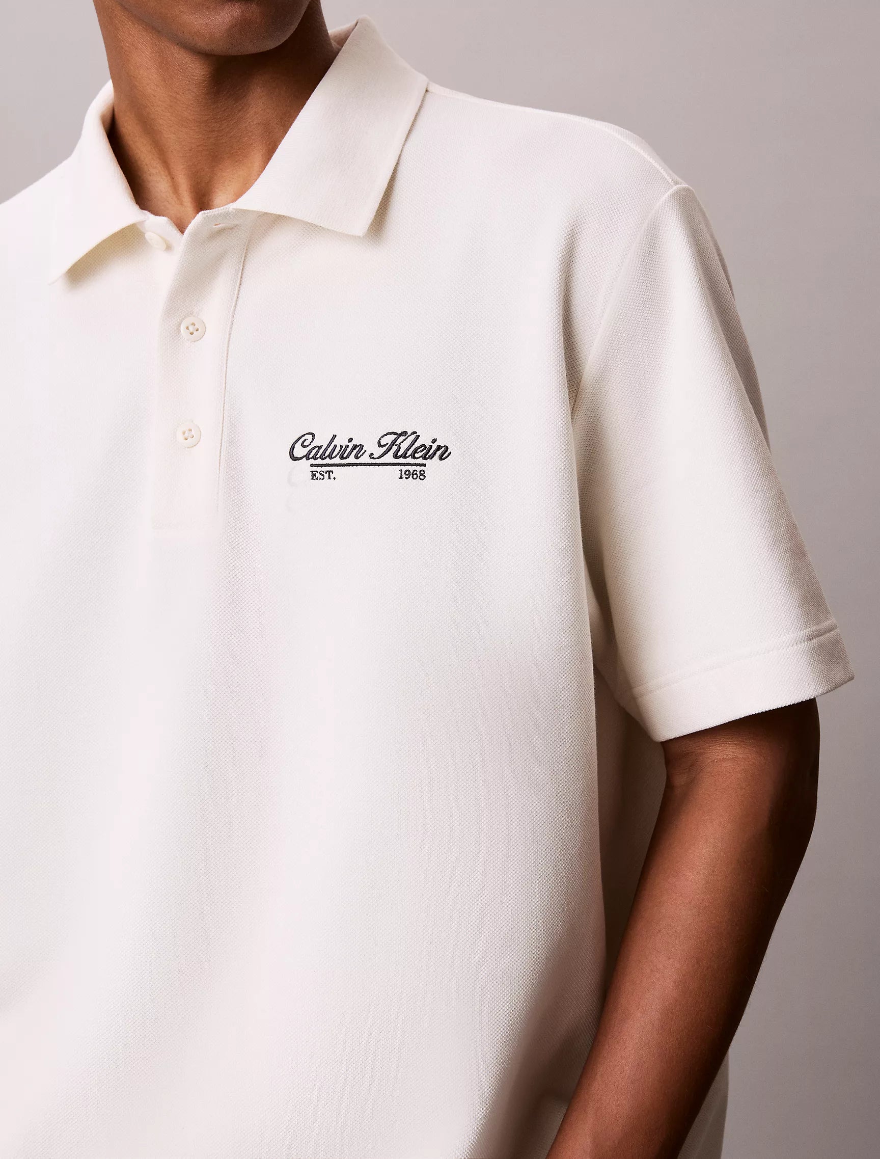 Calvin Klein - Script Logo Graphic Pique Relaxed Polo Shirt