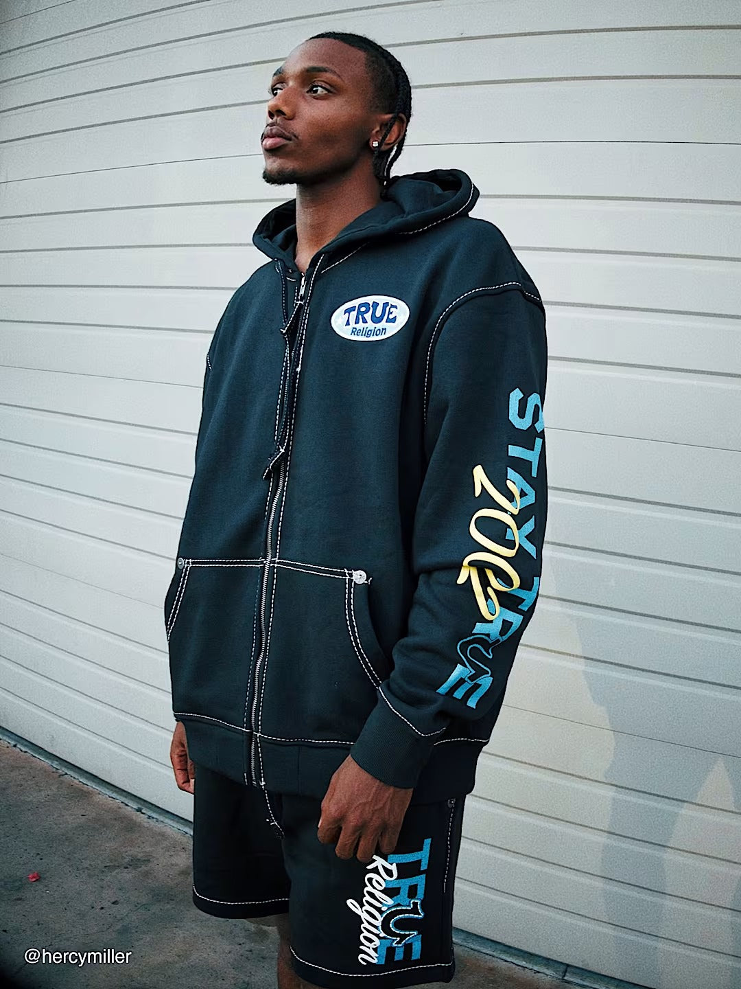 True Religion - Stay True Logo Big T Zip Hoodie