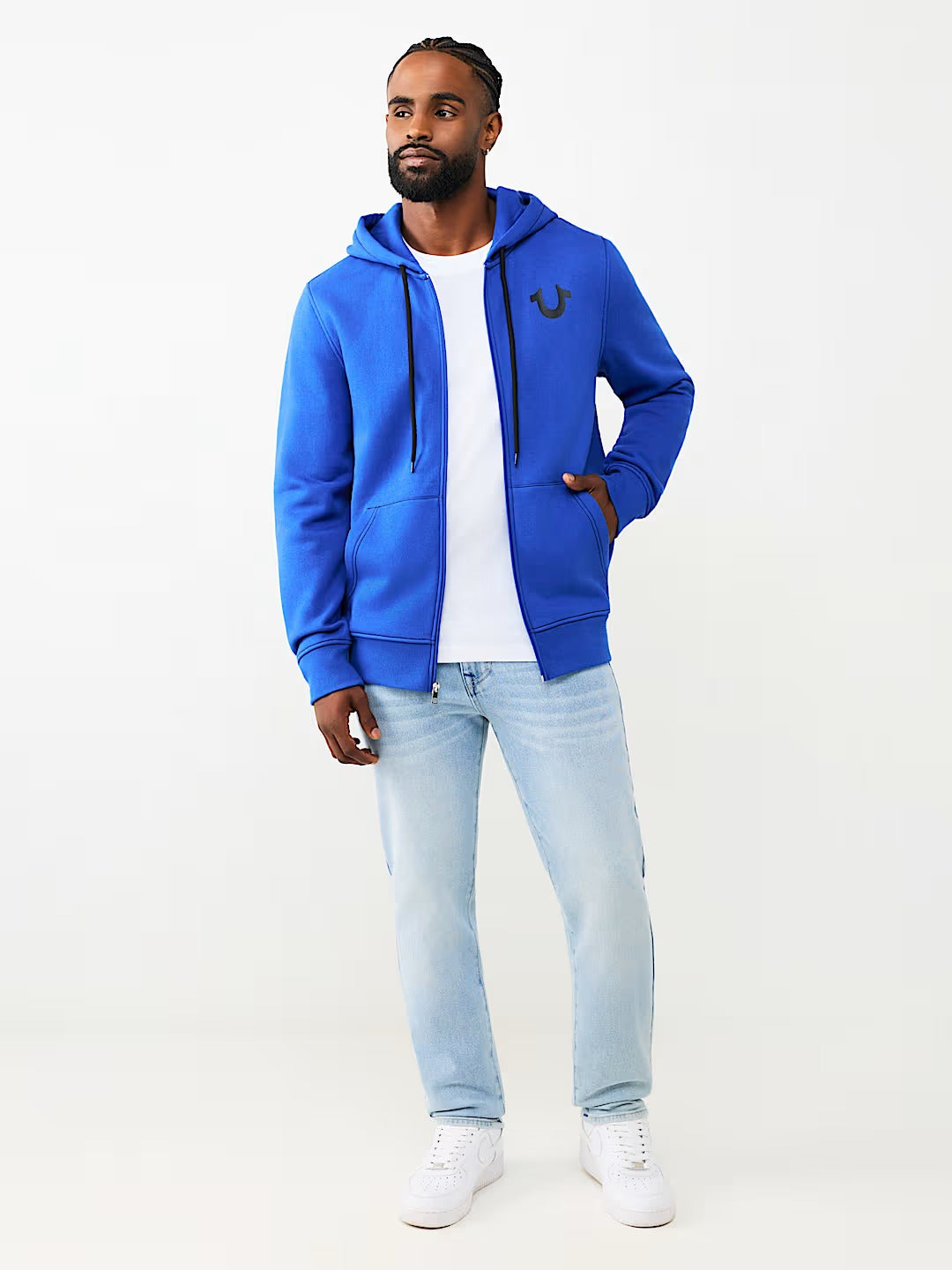 True Religion - Contrast Logo Zip Hoodie