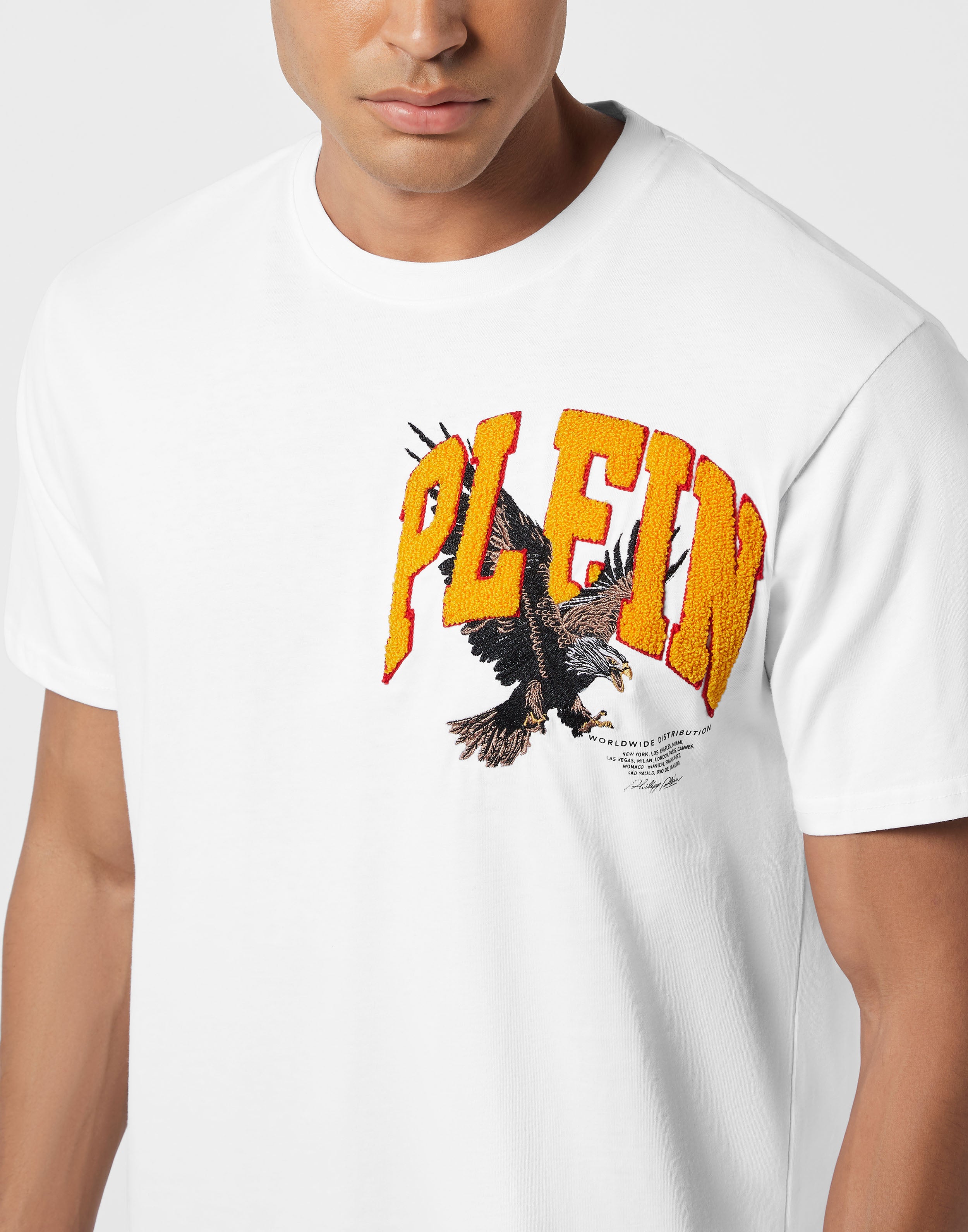 PHILIPP PLEIN - Round Neck T-Shirt Crystal Eagle Mini