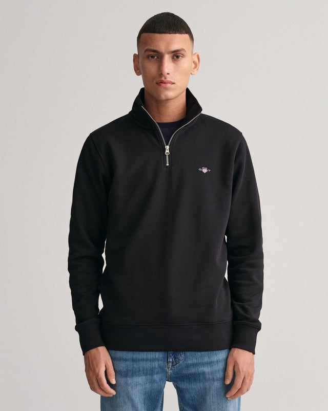 GANT - Mens Regular Fit Shield Logo Half Zip Sweatshirt