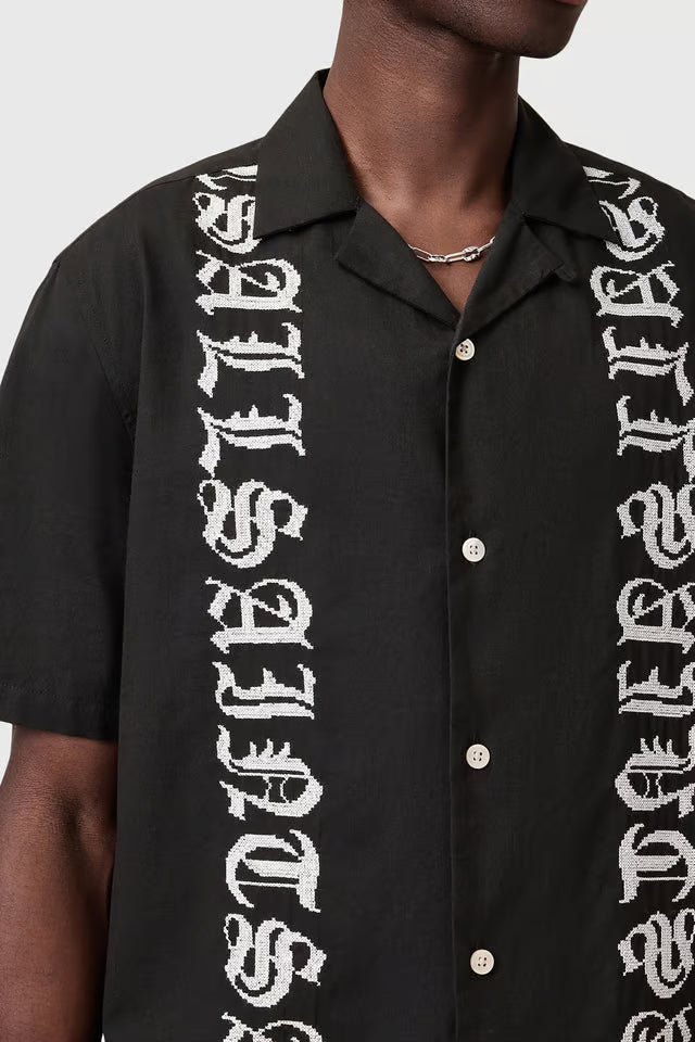 AllSaints - SCRIPTURE SS SHIRT FADED