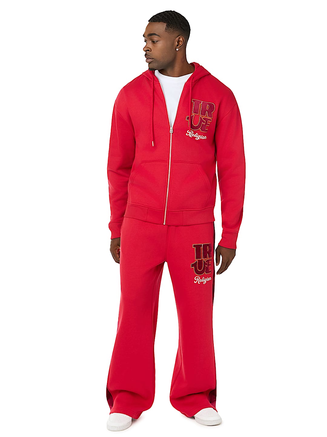 True Religion - Velour Logo Zip Hoodie