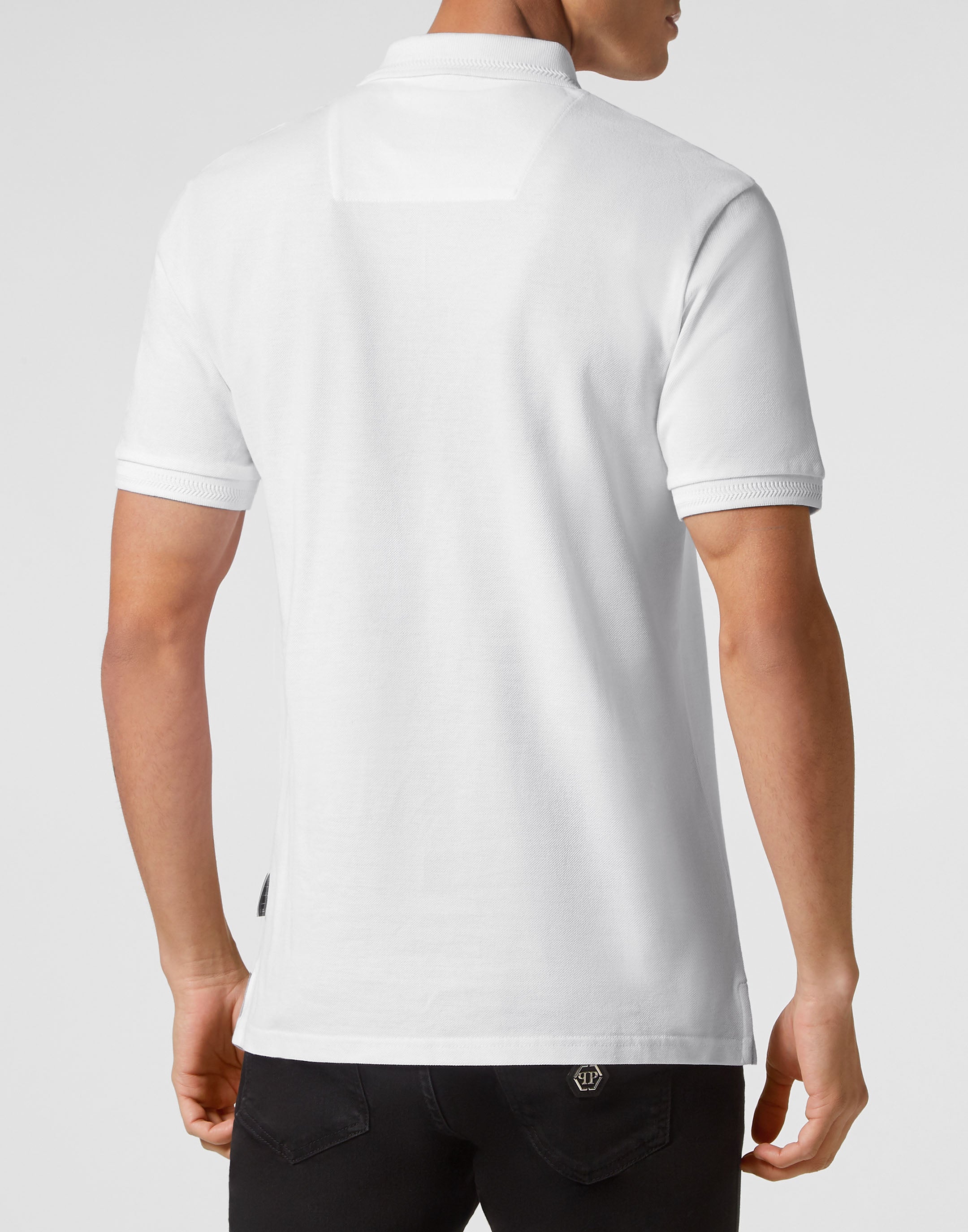 PHILIPP PLEIN - Slim Fit Piquet Polo Shirt SS Gothic Plein