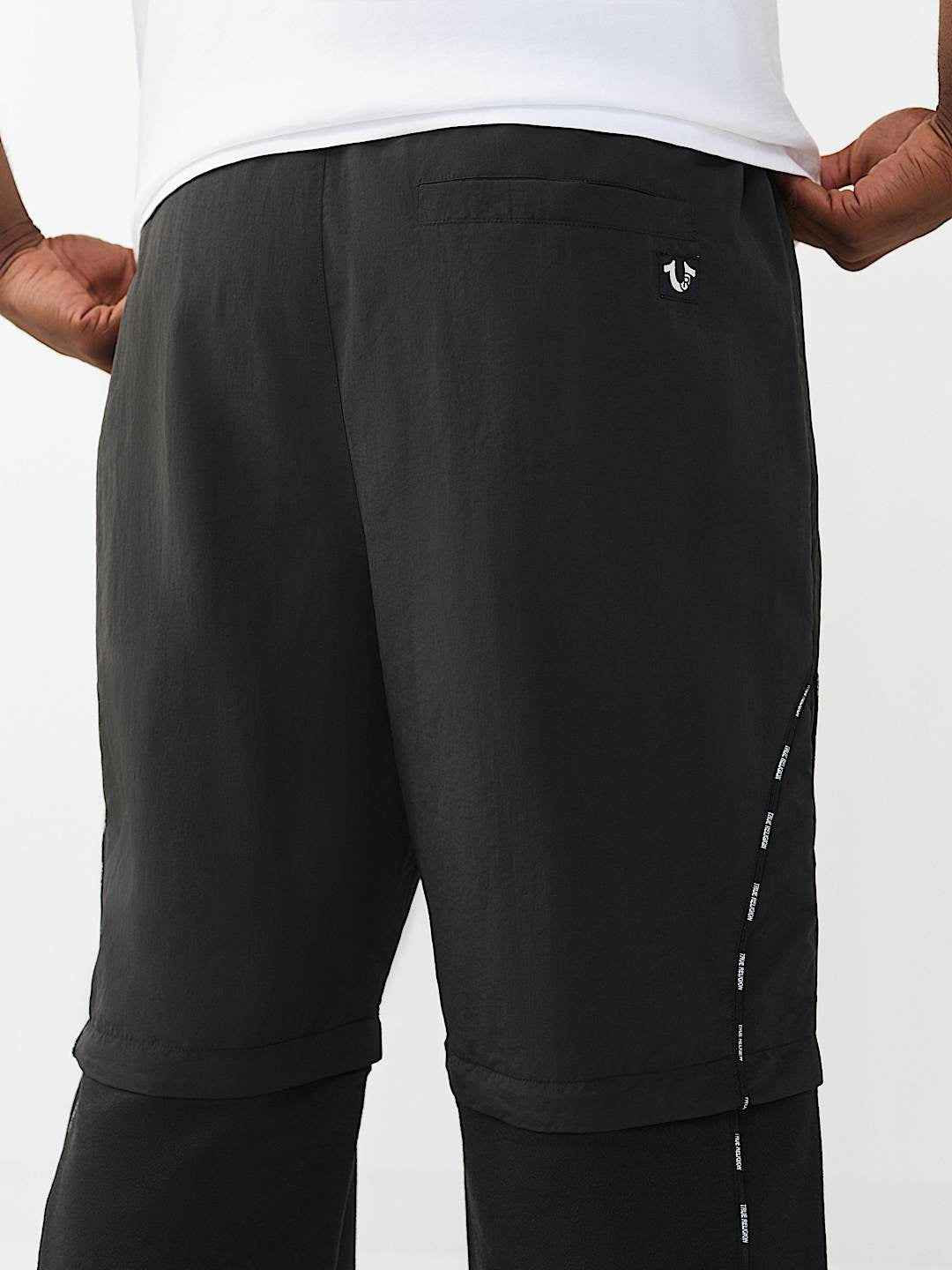 True Religion - Nylon Fleece Zip-Off Sweatpant