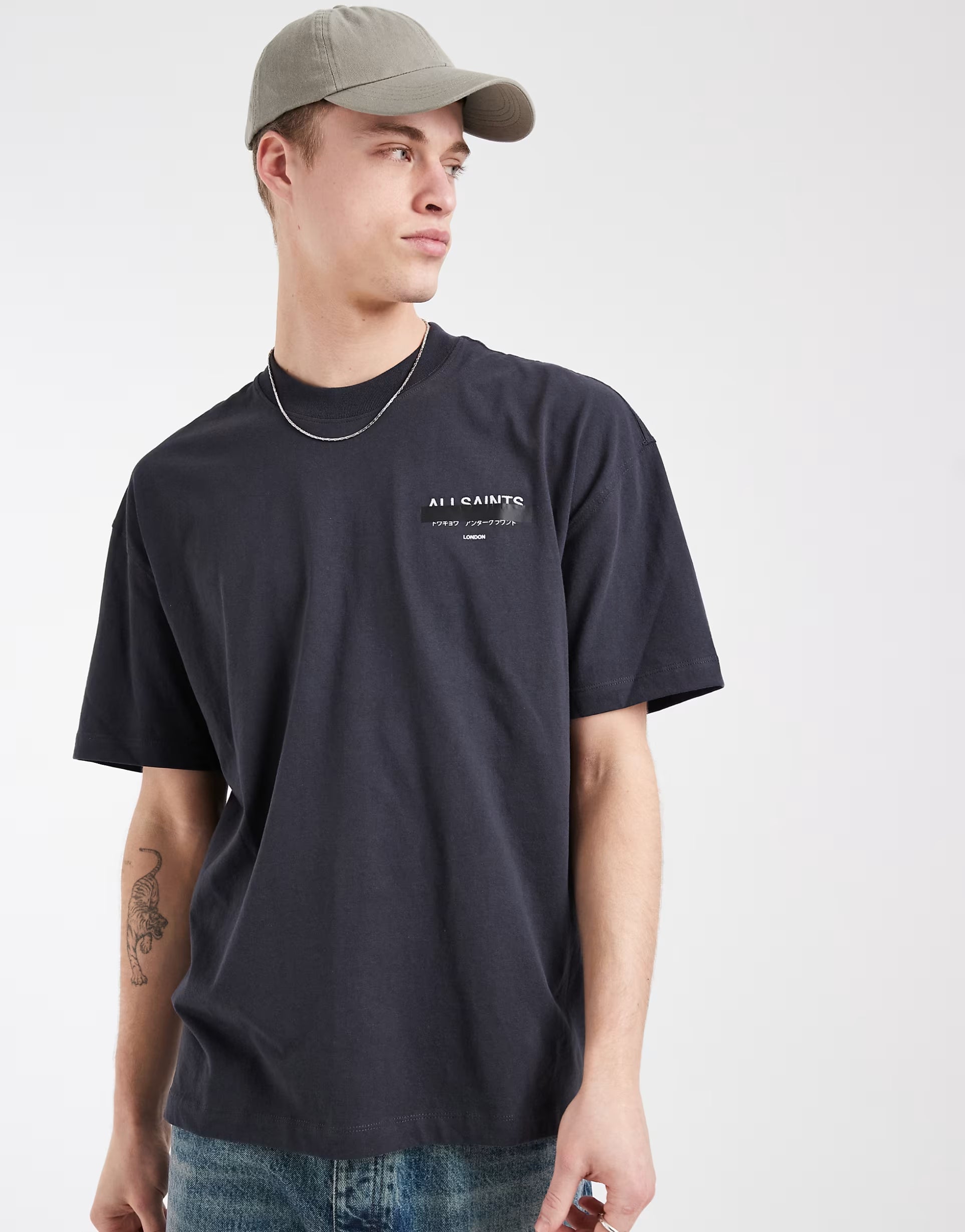 AllSaints - Redact Oversized Embroidered Logo T-shirt