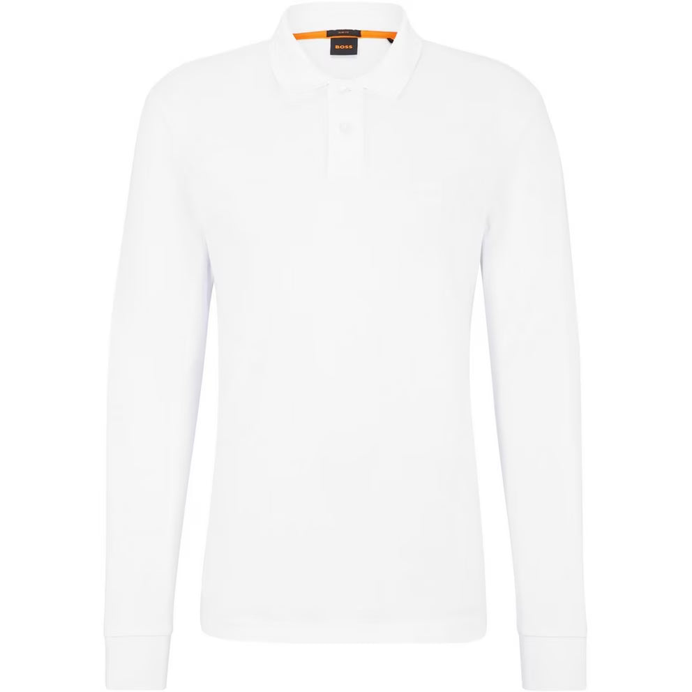 BOSS - ORANGE Passerby Premium Cotton Long Sleeve Polo Shirt with Logo Detail