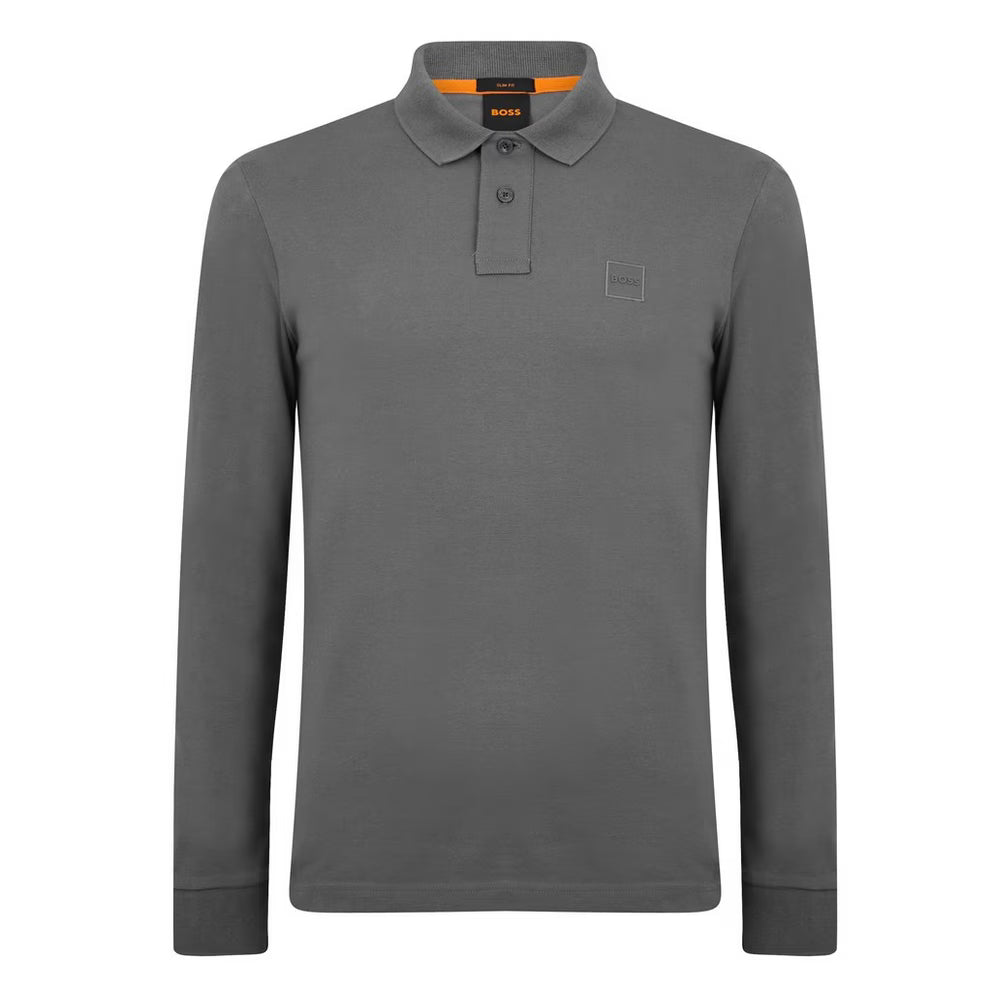 BOSS - ORANGE Passerby Premium Cotton Long Sleeve Polo Shirt with Logo Detail