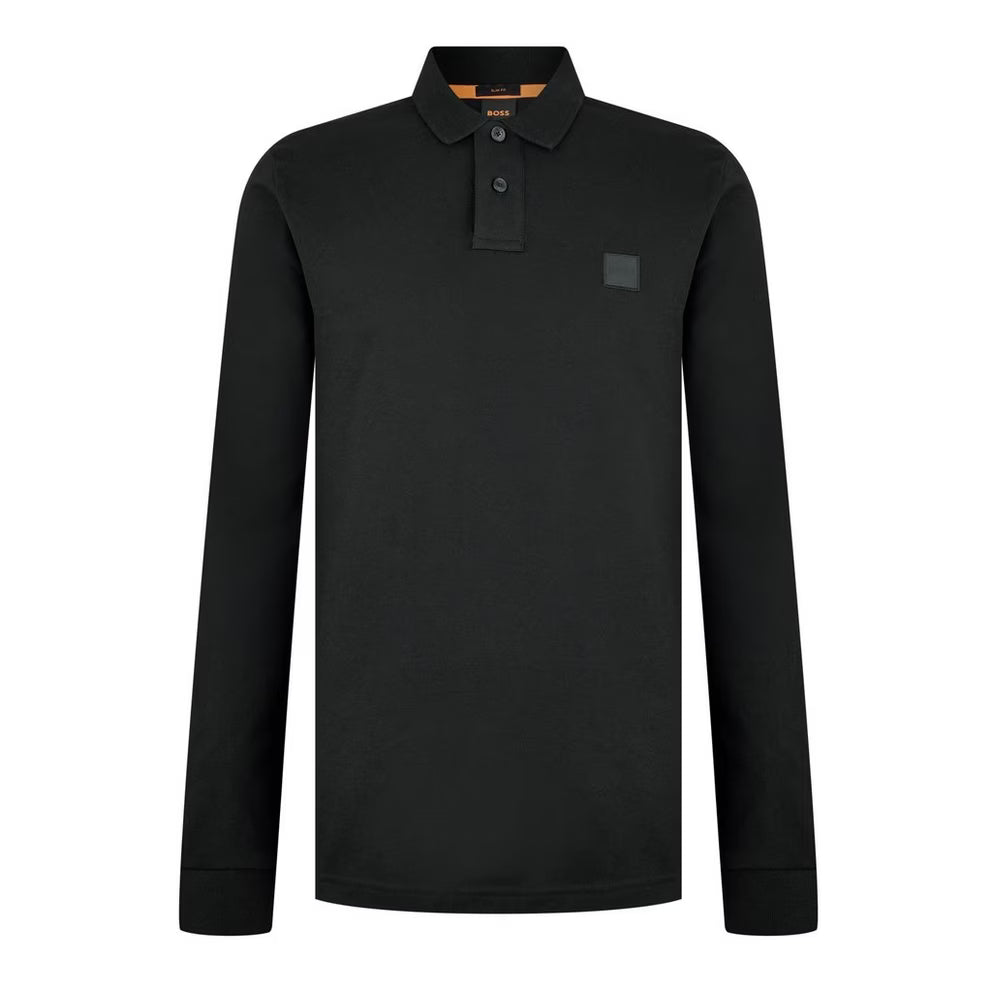 BOSS - ORANGE Passerby Premium Cotton Long Sleeve Polo Shirt with Logo Detail