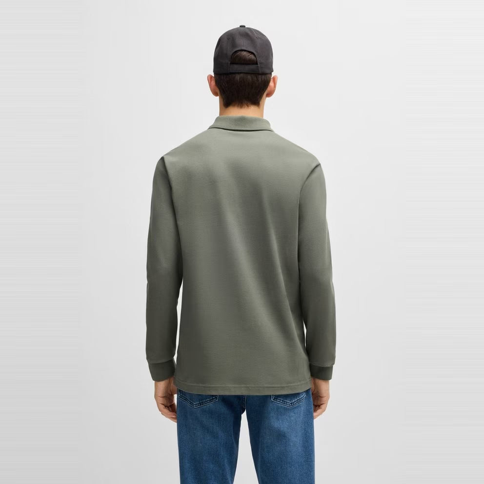 BOSS - ORANGE Passerby Premium Cotton Long Sleeve Polo Shirt with Logo Detail