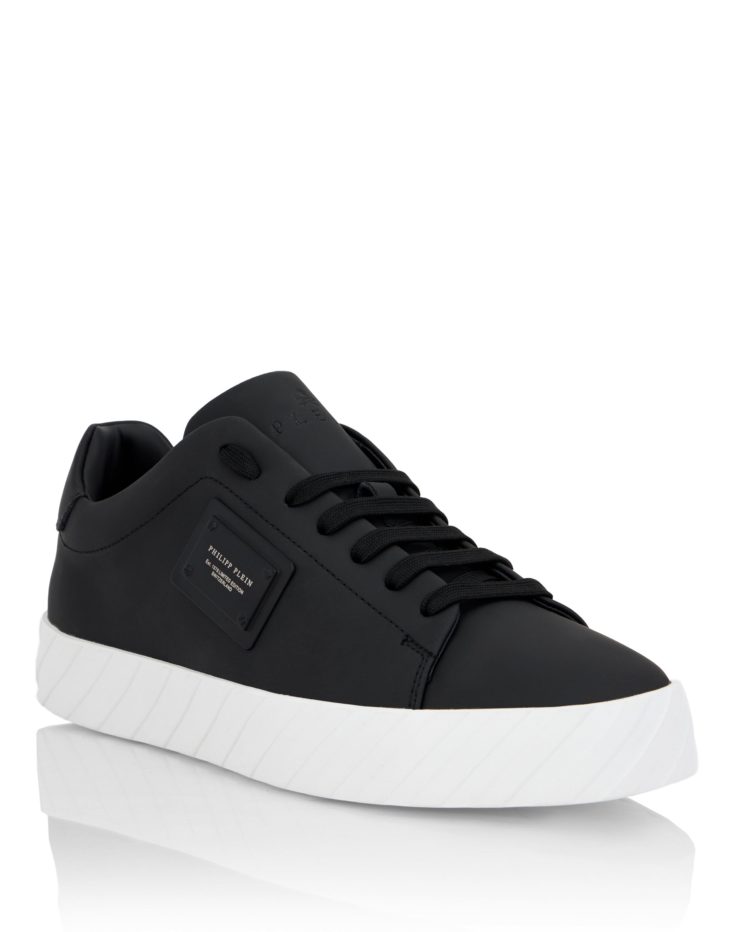 PHILIPP PLEIN - Nappa Leather Low-Top Sneakers Placca