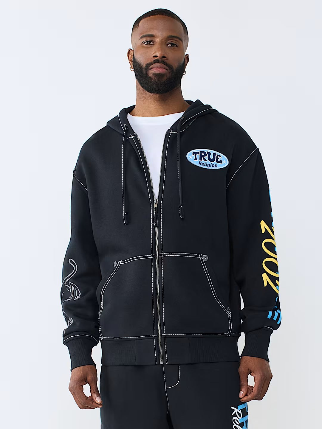 True Religion - Stay True Logo Big T Zip Hoodie