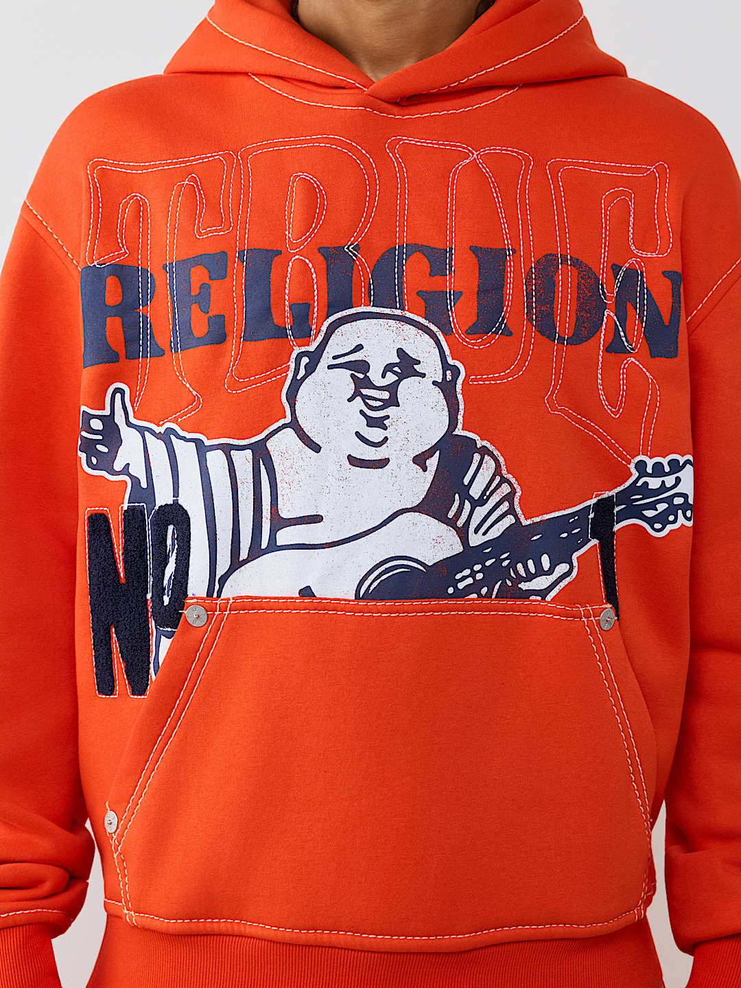 True Religion - No. 1 Logo Big T Hoodie