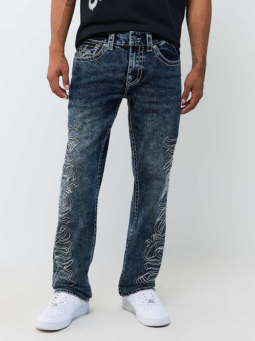 True Religion - Ricky Big T Embroidered Flap Straight Jean 34"