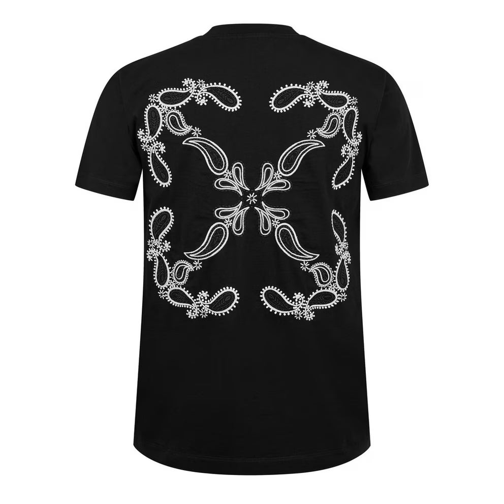 Off White - Men's Bandanna Skate Cotton Crew Neck T-Shirt
