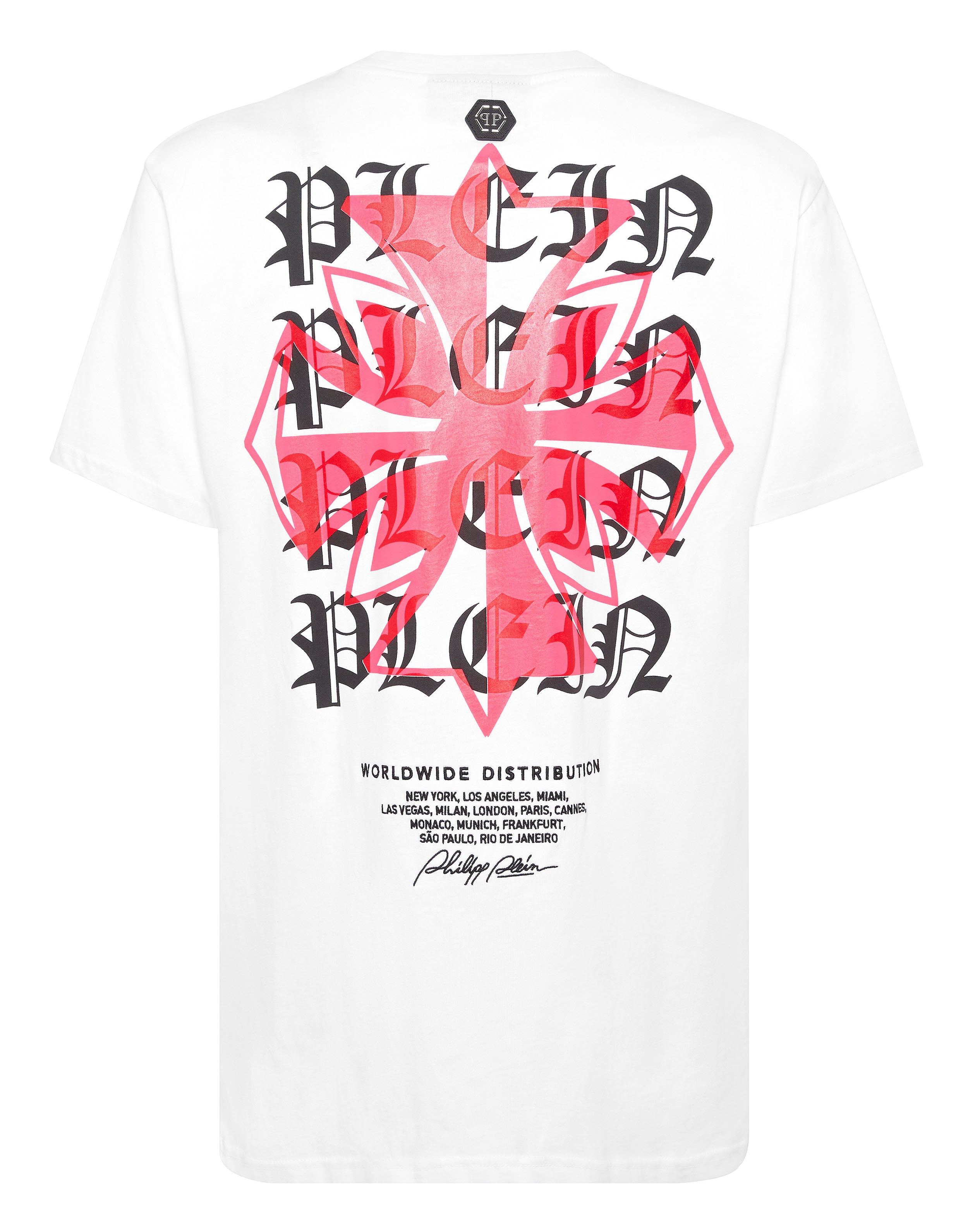 PHILIPP PLEIN - Round Neck T-Shirt Worldwide Puffy Crest