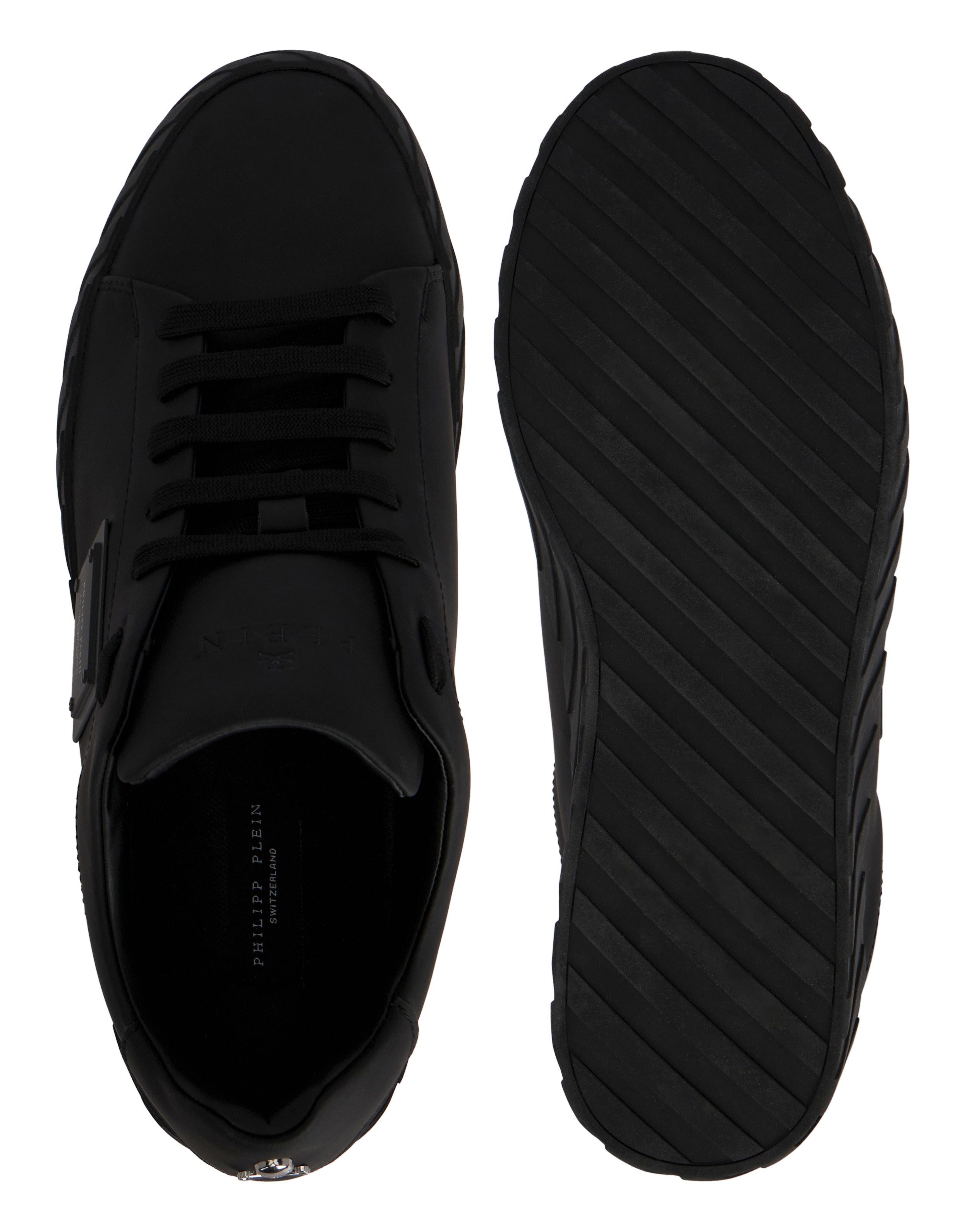 PHILIPP PLEIN - Nappa Leather Low-Top Sneakers Placca