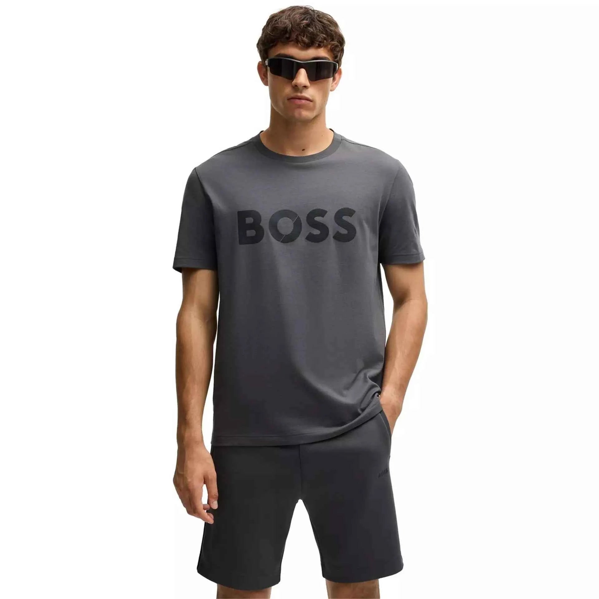 Boss - Men's Tape Logo Cotton T-Shirt