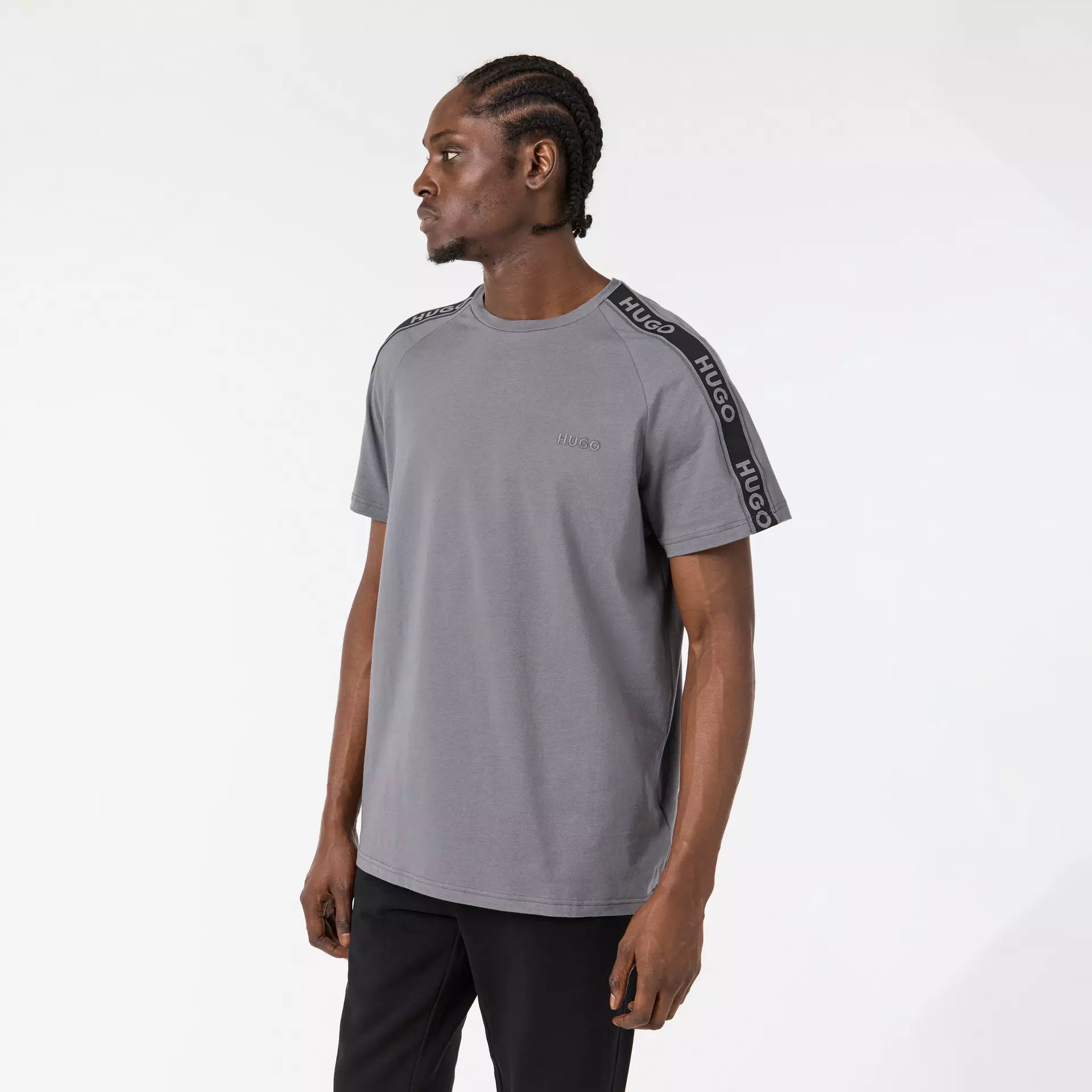 Hugo - HUGO Mens T-Shirt with Logo Signature Tape Detail