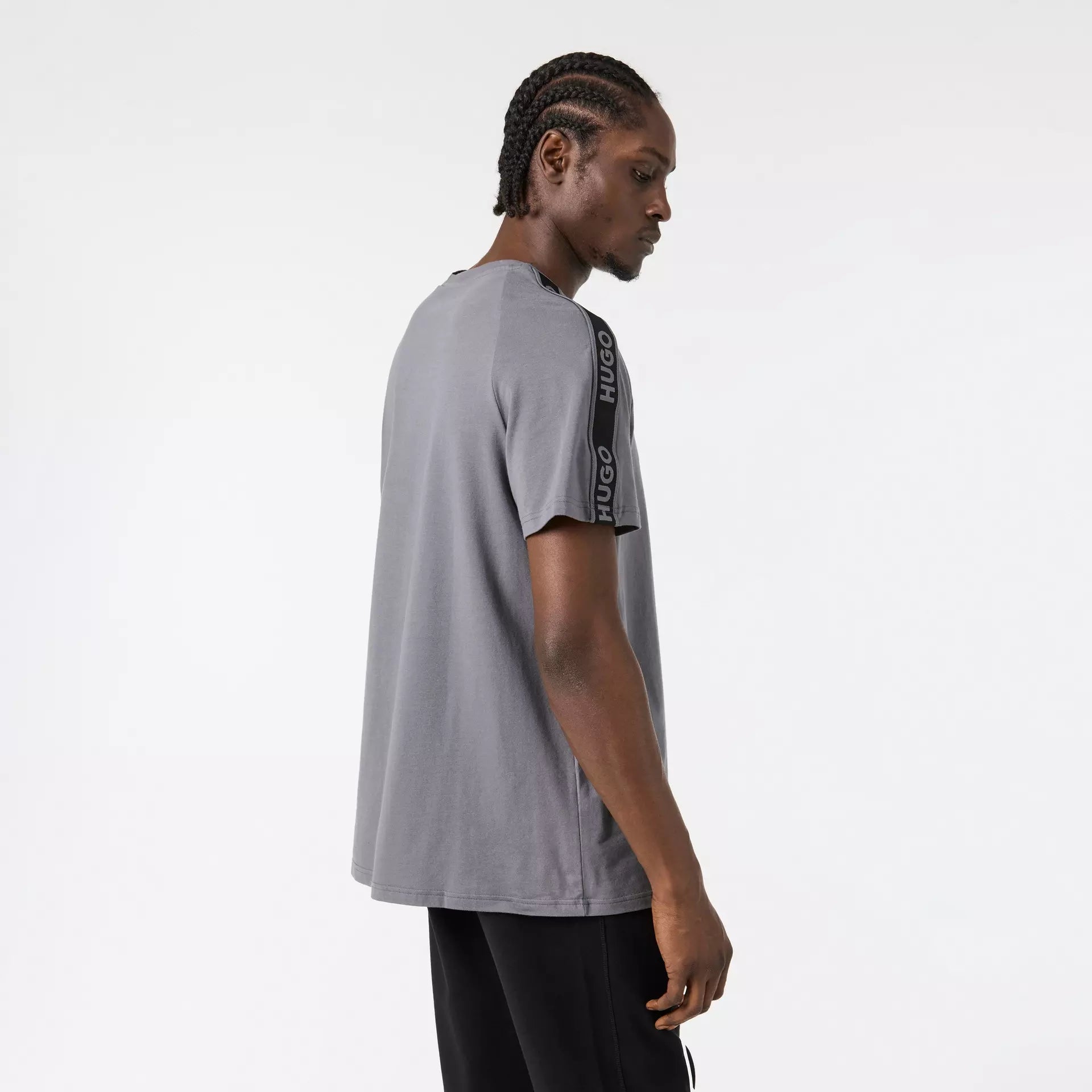 Hugo - HUGO Mens T-Shirt with Logo Signature Tape Detail