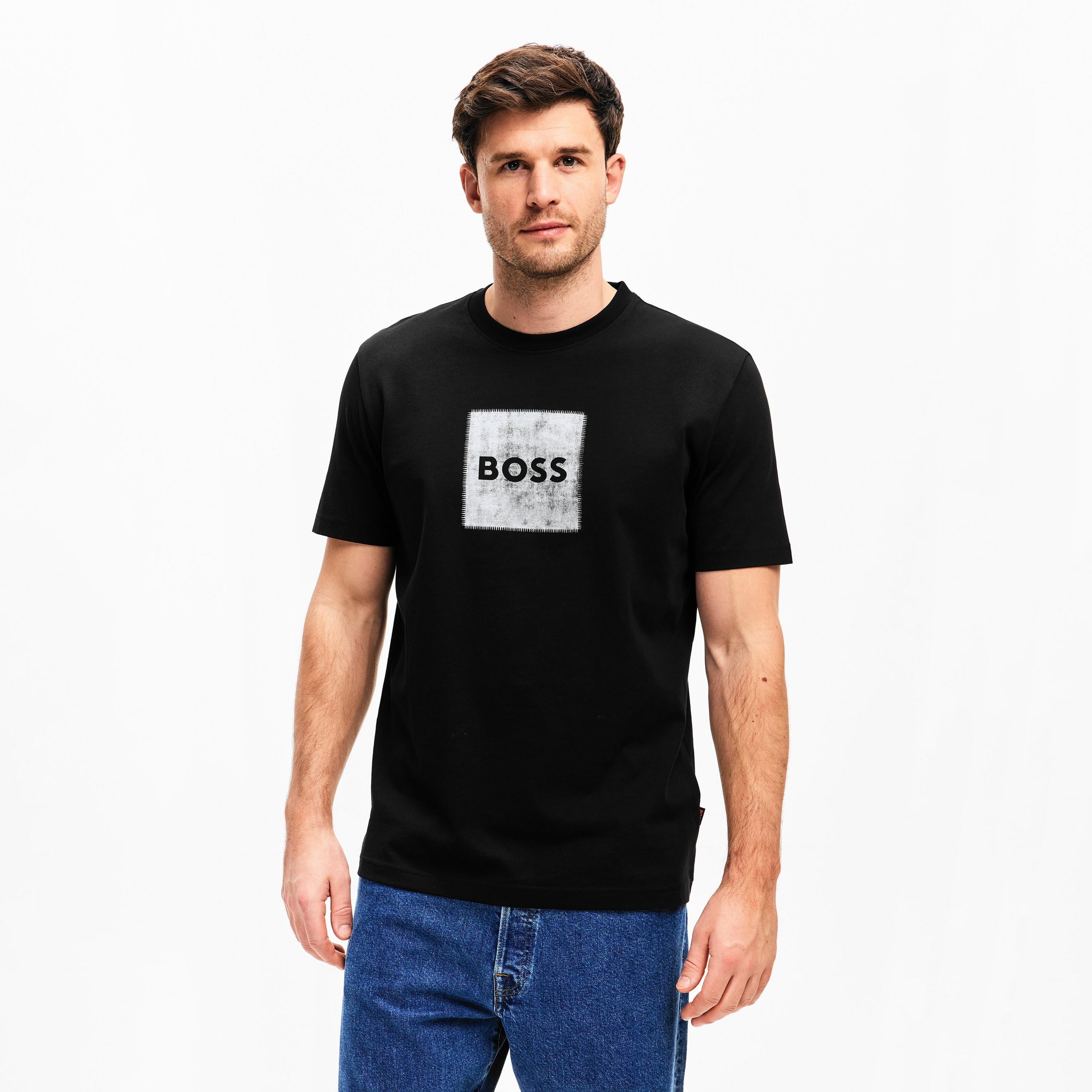 BOSS - Mens BOSS ORANGE Short Sleeve T-Shirt with Contemporary Stitched Logo