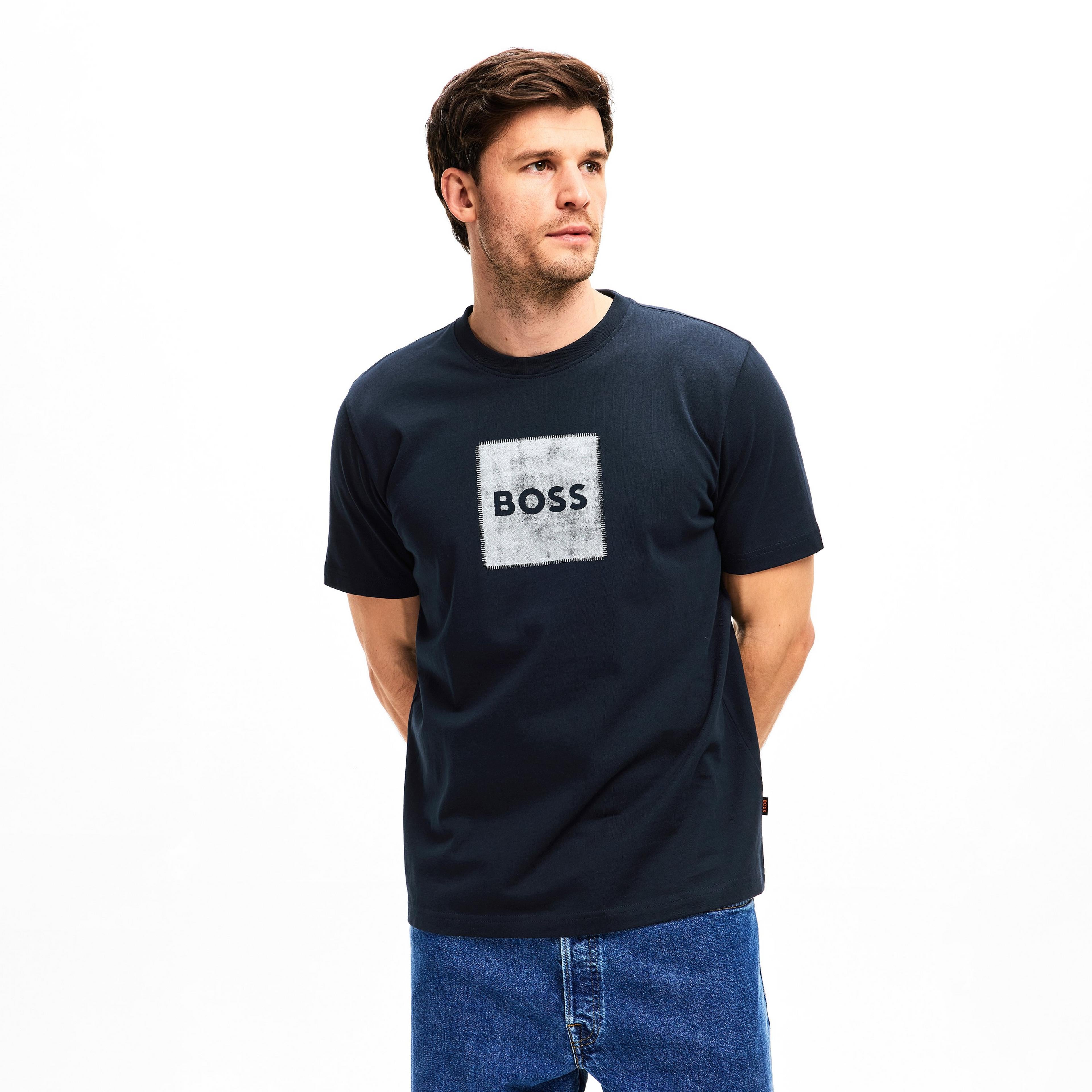 BOSS - Mens BOSS ORANGE Short Sleeve T-Shirt with Contemporary Stitched Logo