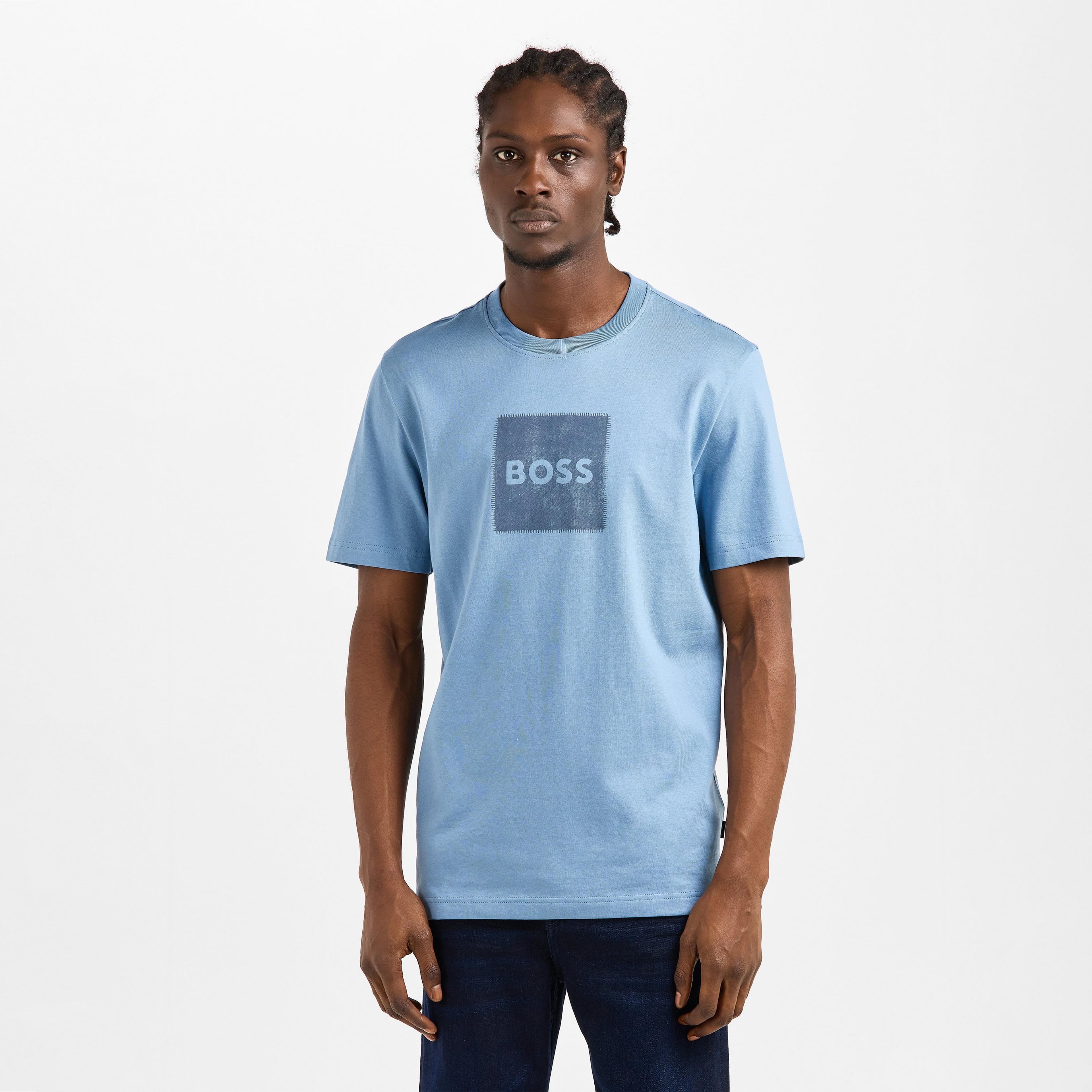 BOSS - Mens BOSS ORANGE Short Sleeve T-Shirt with Contemporary Stitched Logo