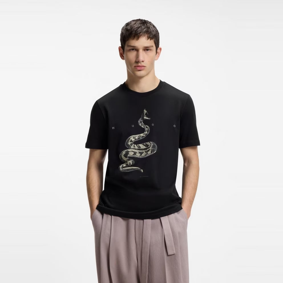 Hugo - HUGO Cotton-jersey T-shirt with spaced-out logo