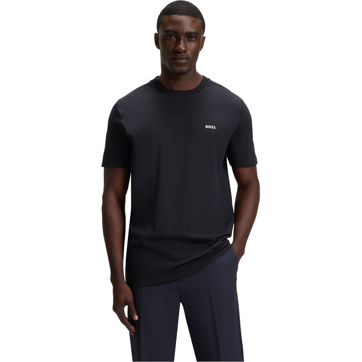 Boss - Mens BOSS GREEN T-Shirt with Logo Design Stretch Cotton