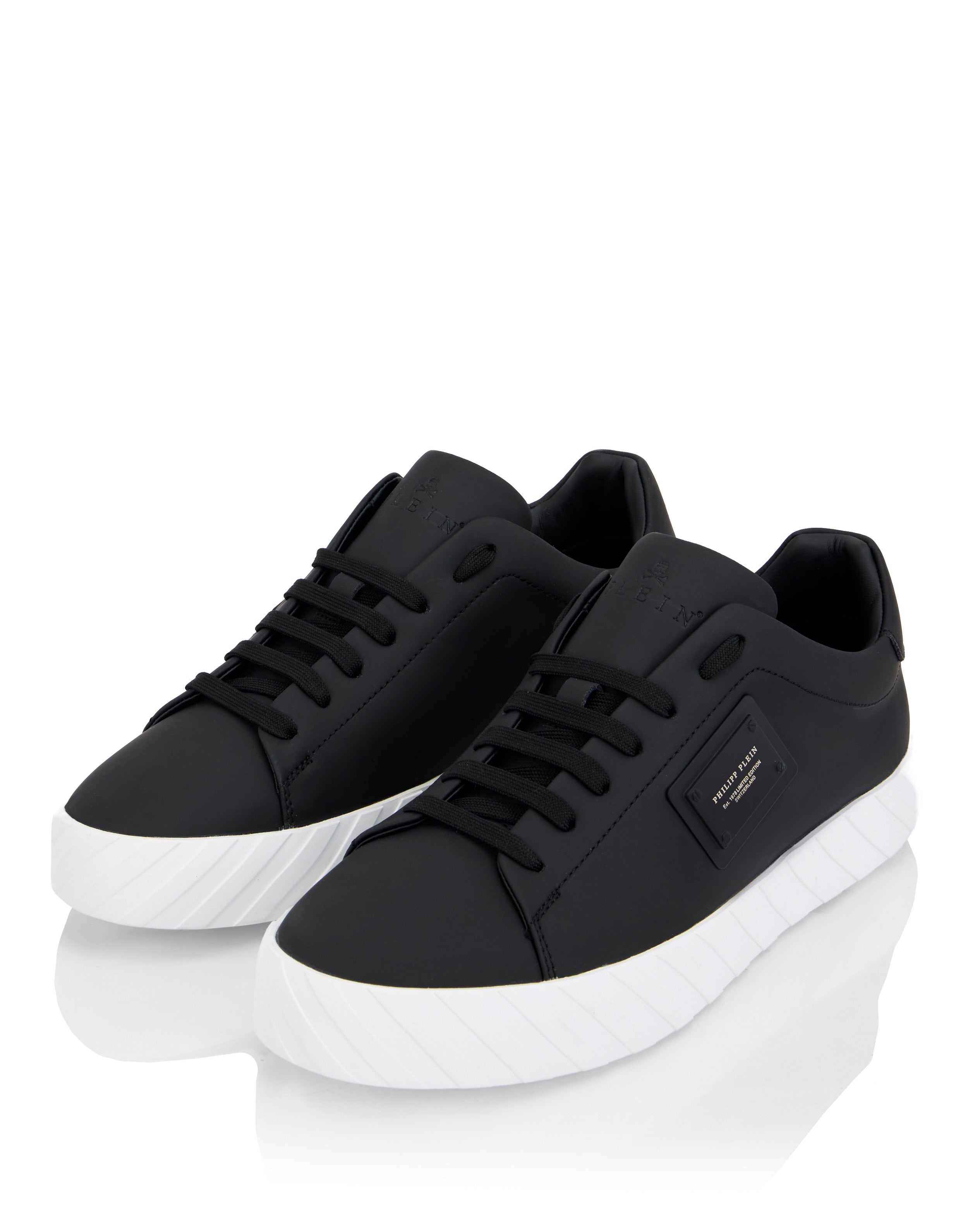 PHILIPP PLEIN - Nappa Leather Low-Top Sneakers Placca