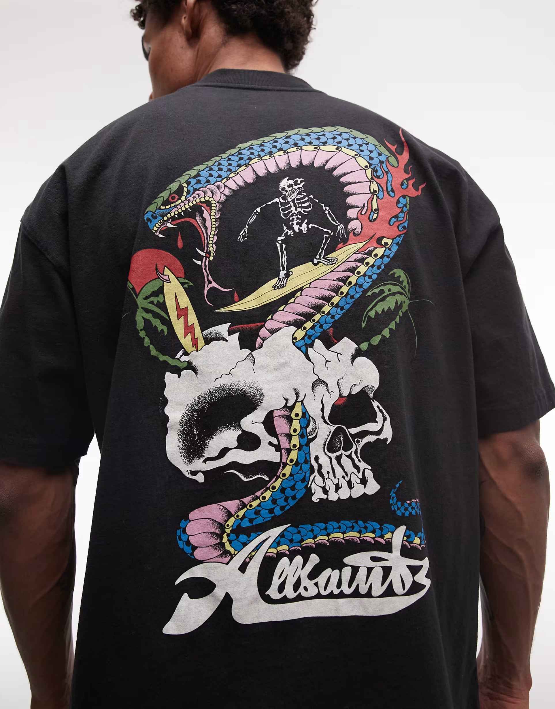 AllSaints - Snakepit graphic logo t-shirt with back print