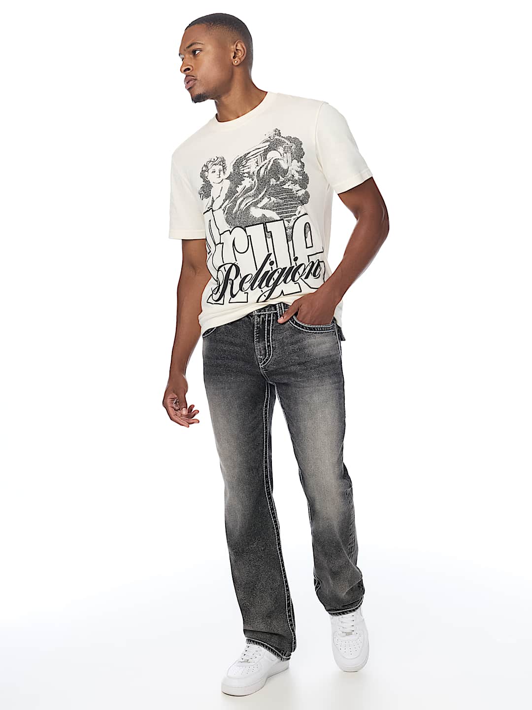 True Religion - Ricky Rope Stitch Flap Straight Jean 34"