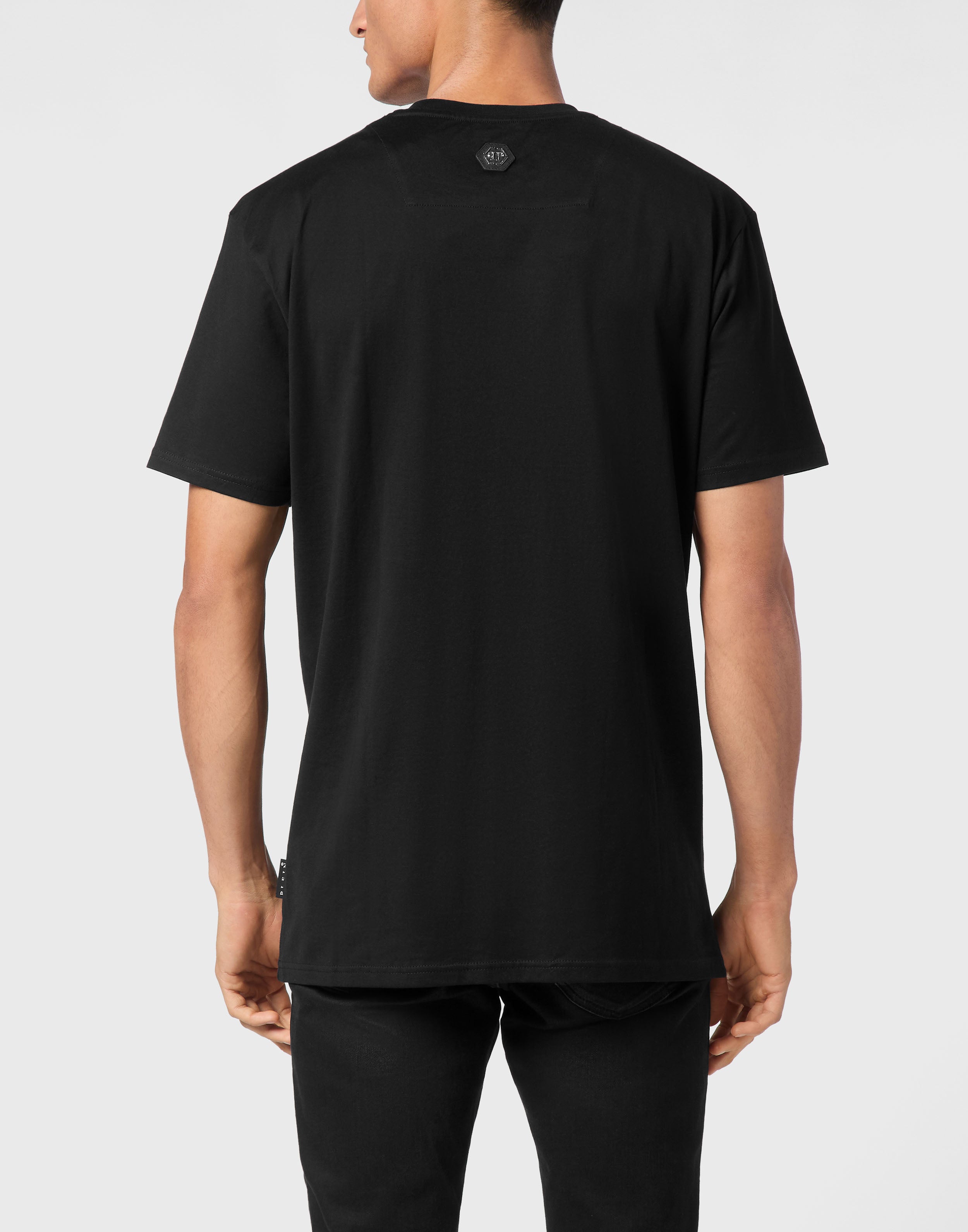 PHILIPP PLEIN - Jersey T-shirt Round Neck SS Strass Hexagon