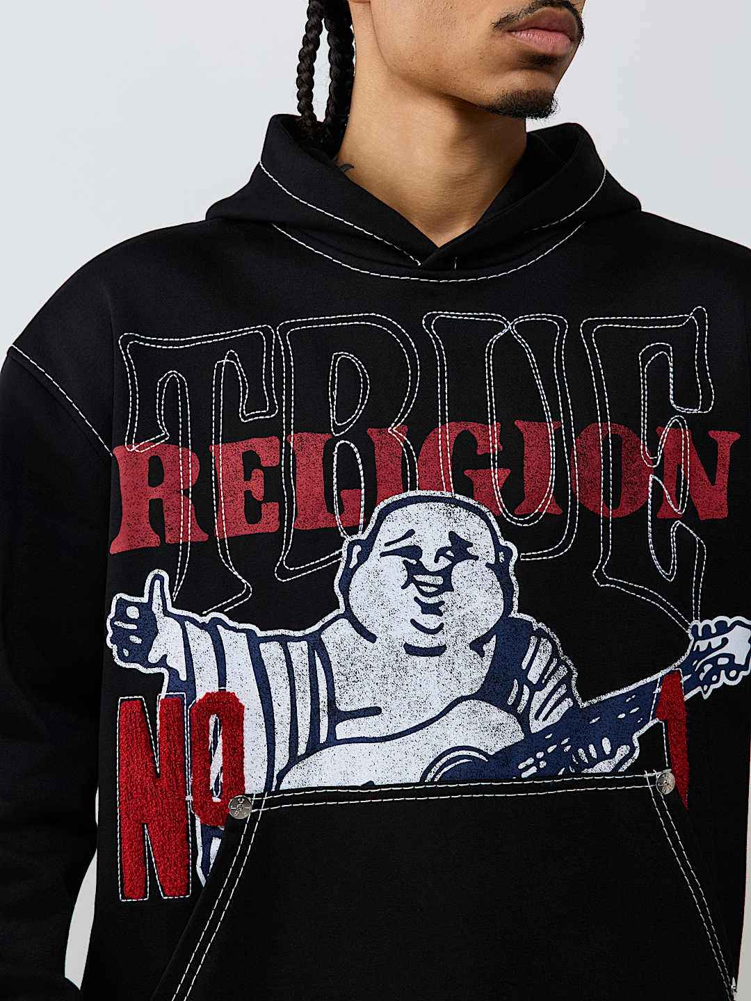 True Religion - No. 1 Logo Big T Hoodie