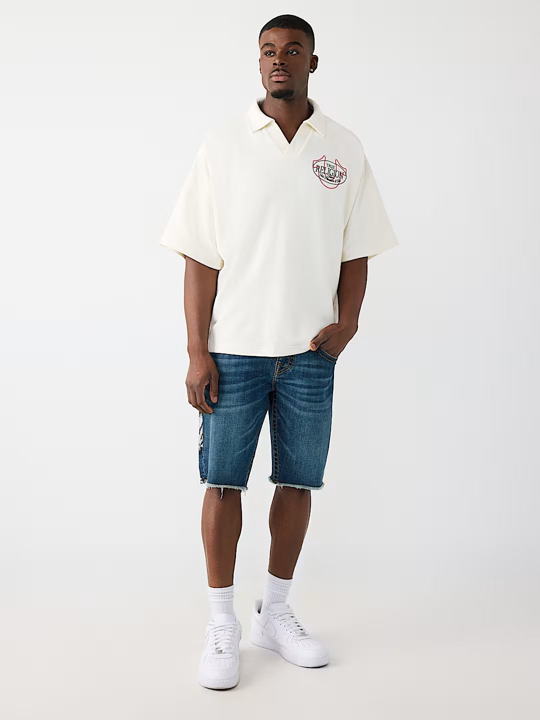 True Religion - Tiger Logo Oversized Polo Shirt
